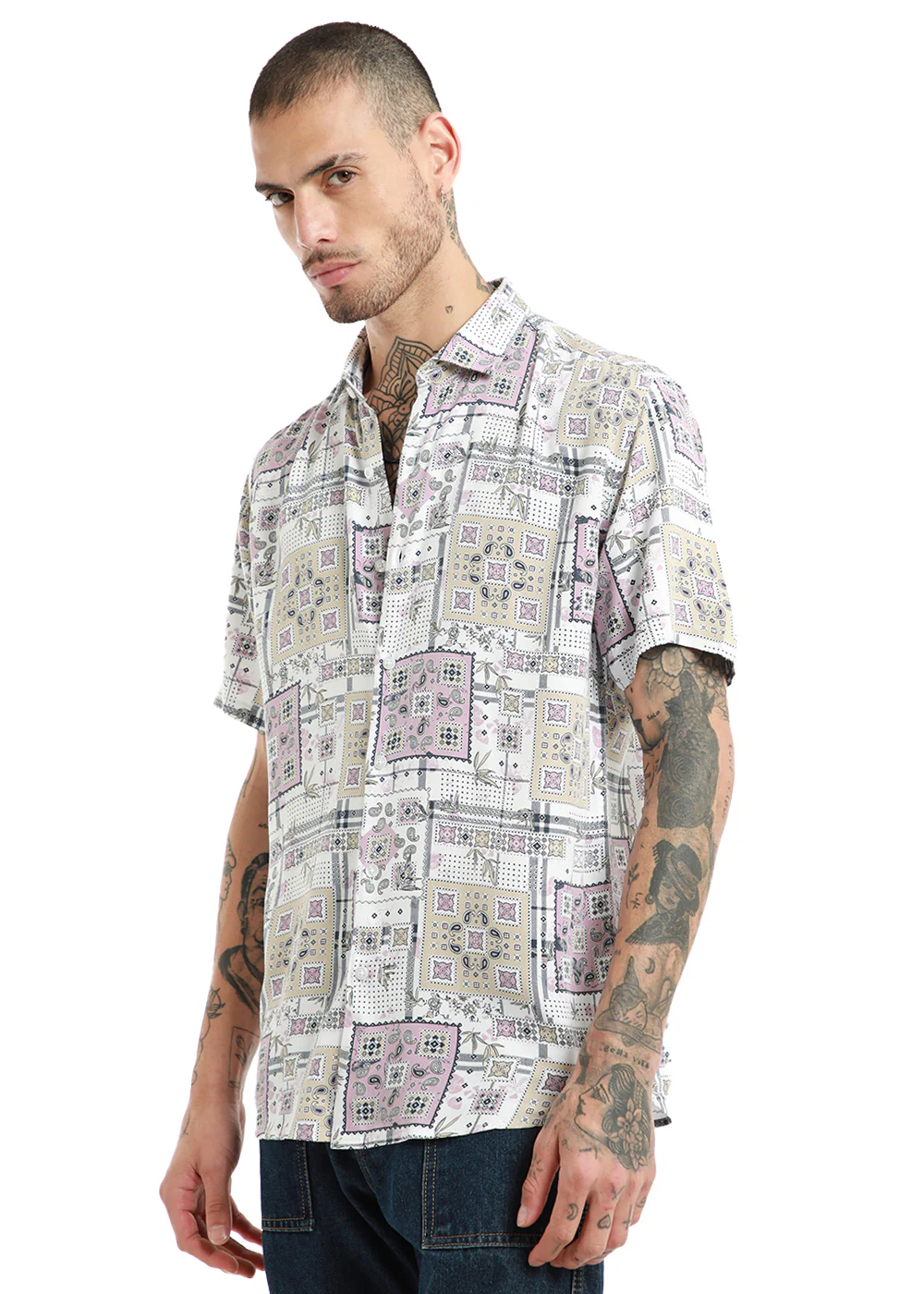 Opaque print half sleeve shirt - Image 3