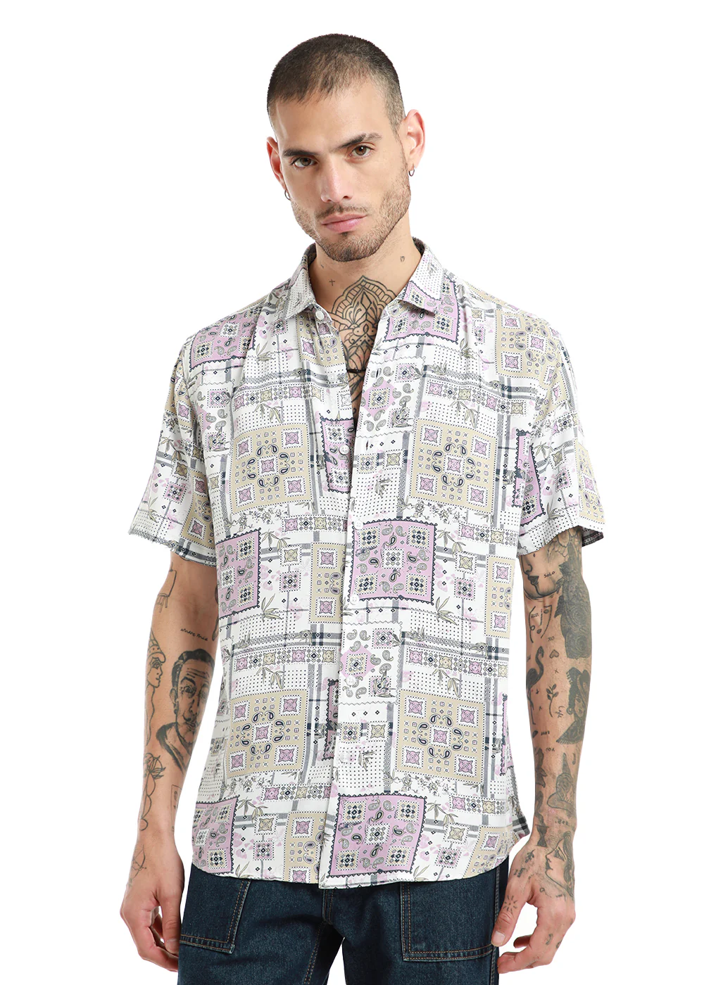 Opaque print half sleeve shirt - Image 4