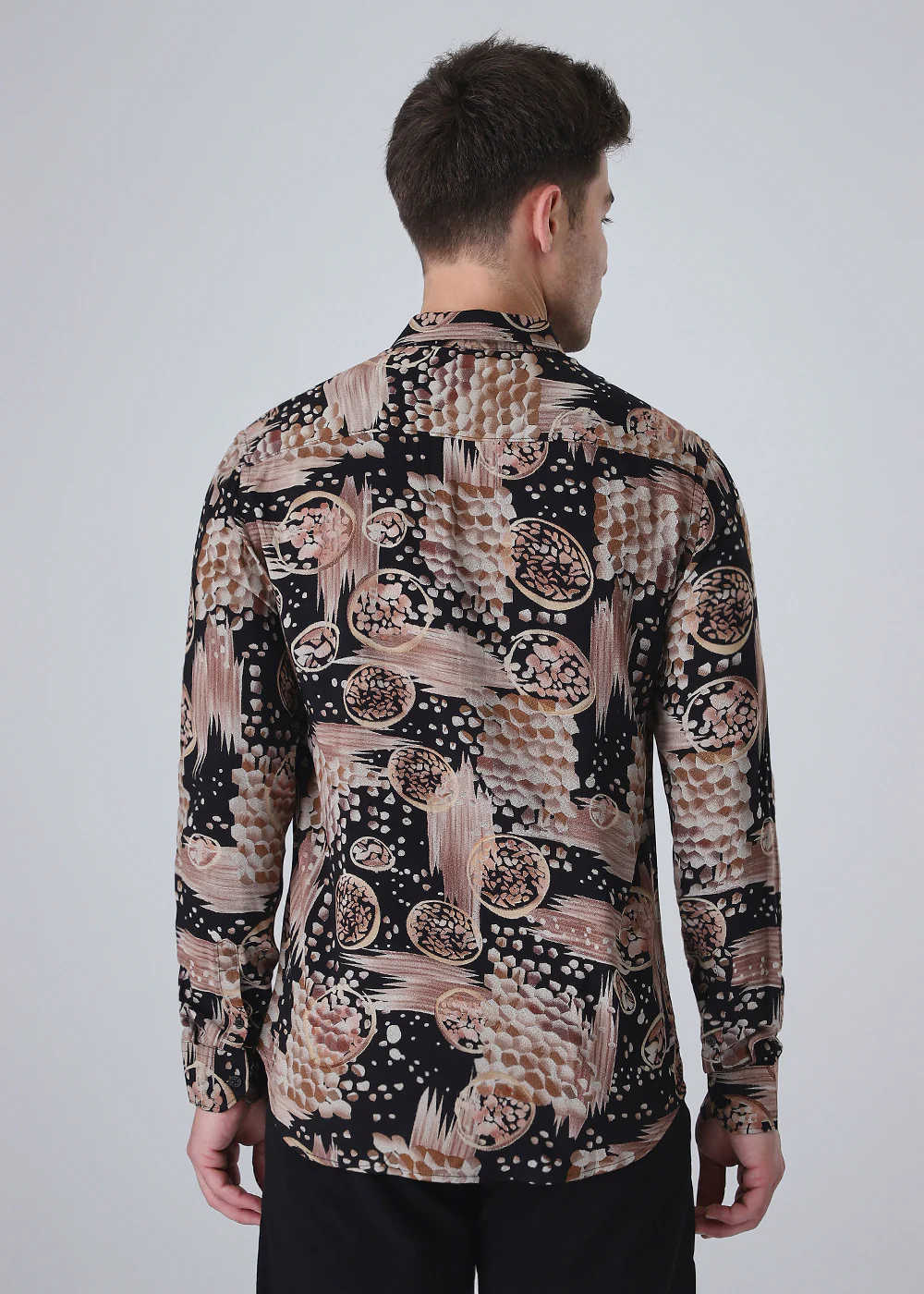 Orange Abstract Feather Shirt - Image 4