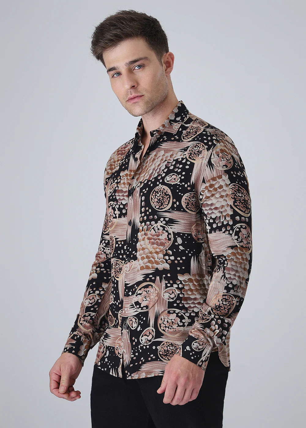 Orange Abstract Feather Shirt - Image 5