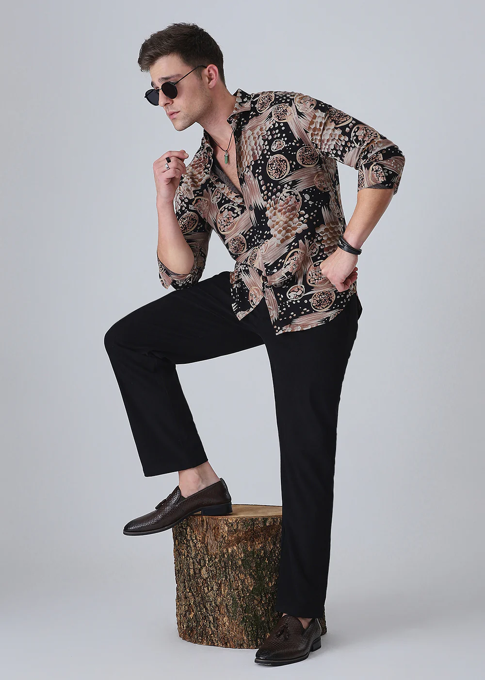 Orange Abstract Feather Shirt - Image 6