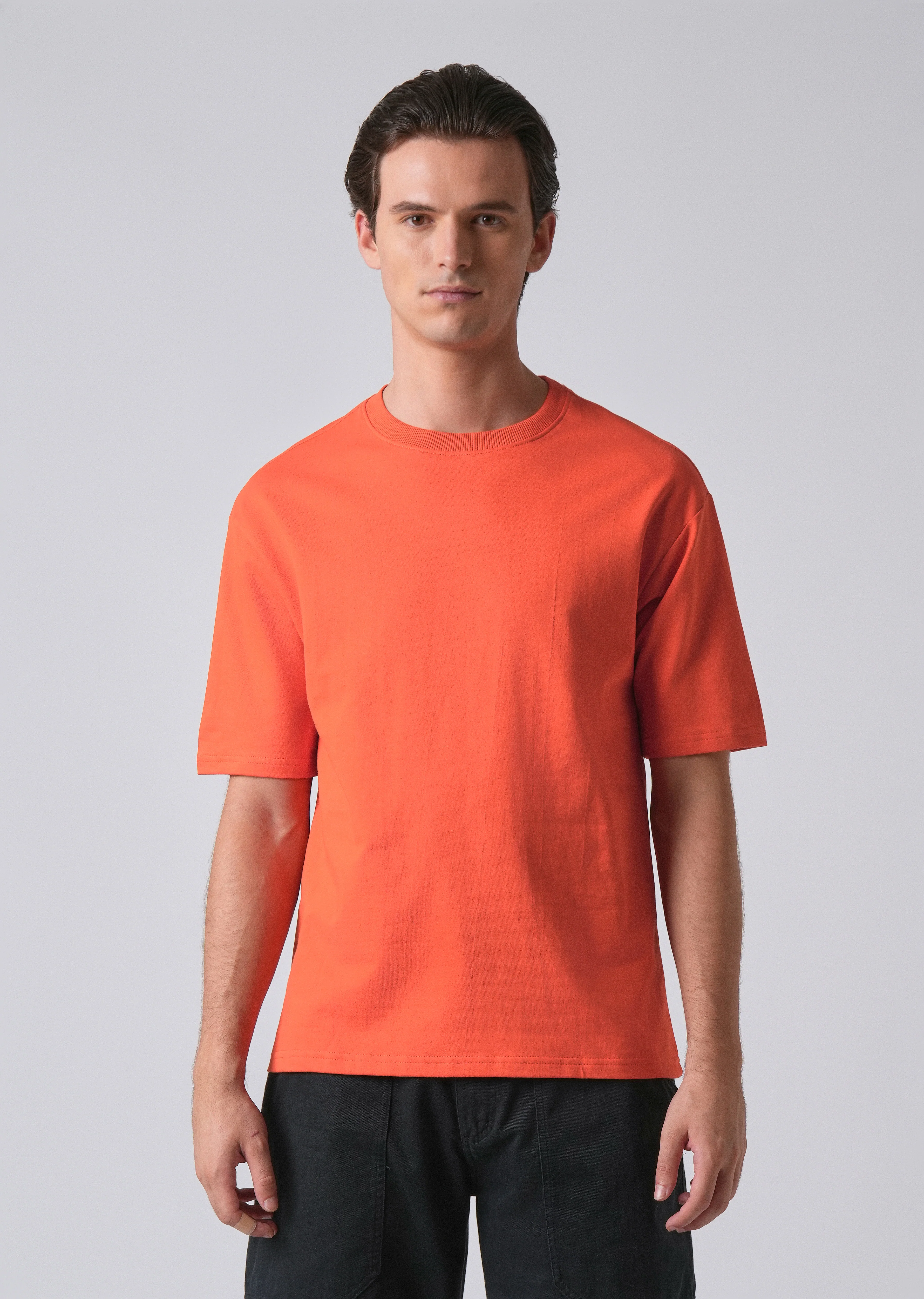 Orange Basic Relaxed Fit T-shirt - Image 3