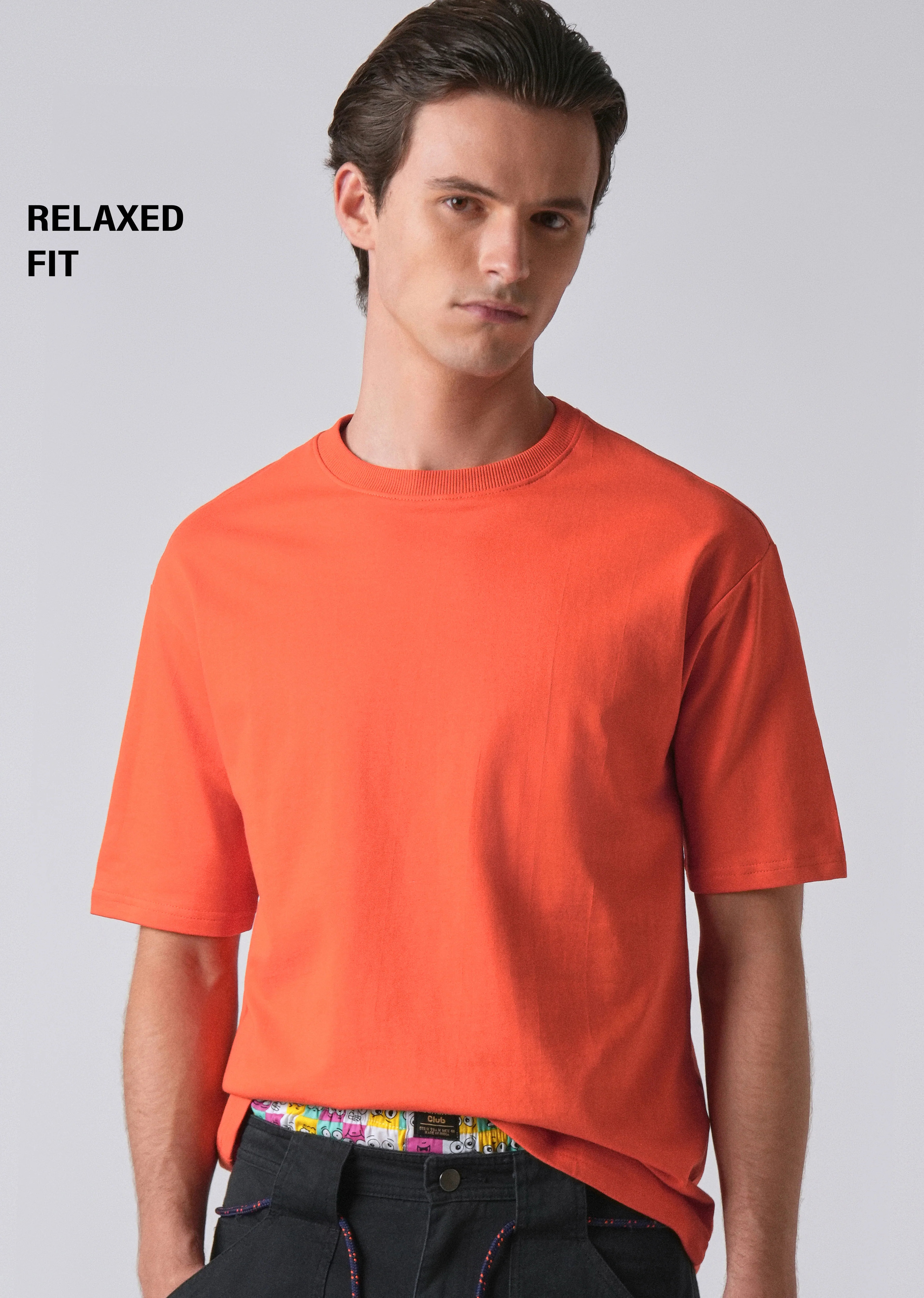 Orange Basic Relaxed Fit T-shirt - Image 7