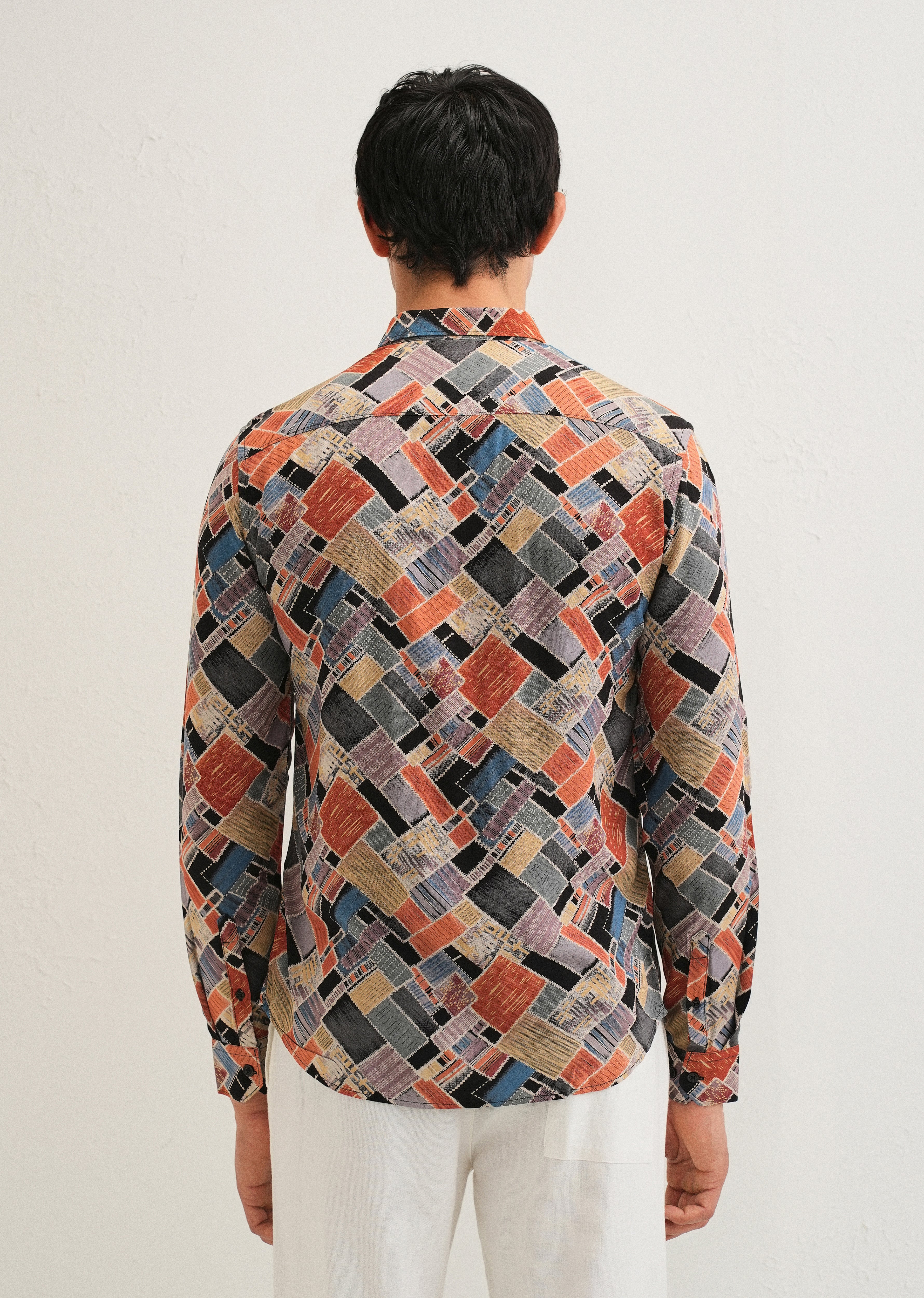 Orange Block Feather Shirt - Image 2