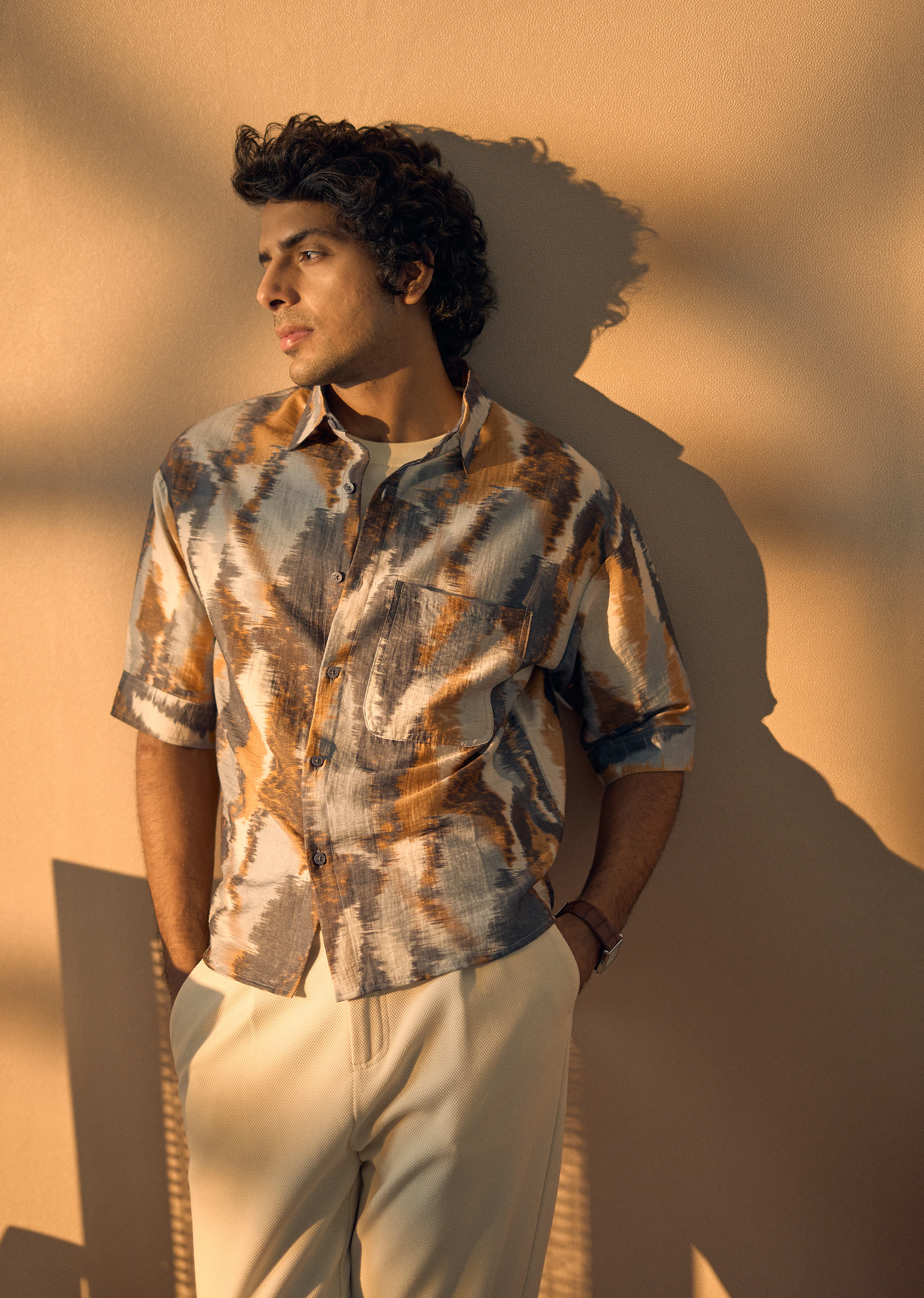 Orange Boxy Fit Abstract Printed Shirt - Image 2