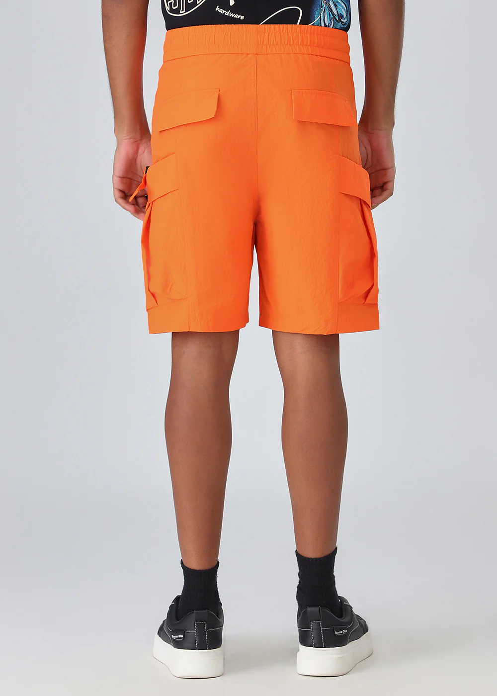 Orange Buckled Cargo Shorts - Image 2