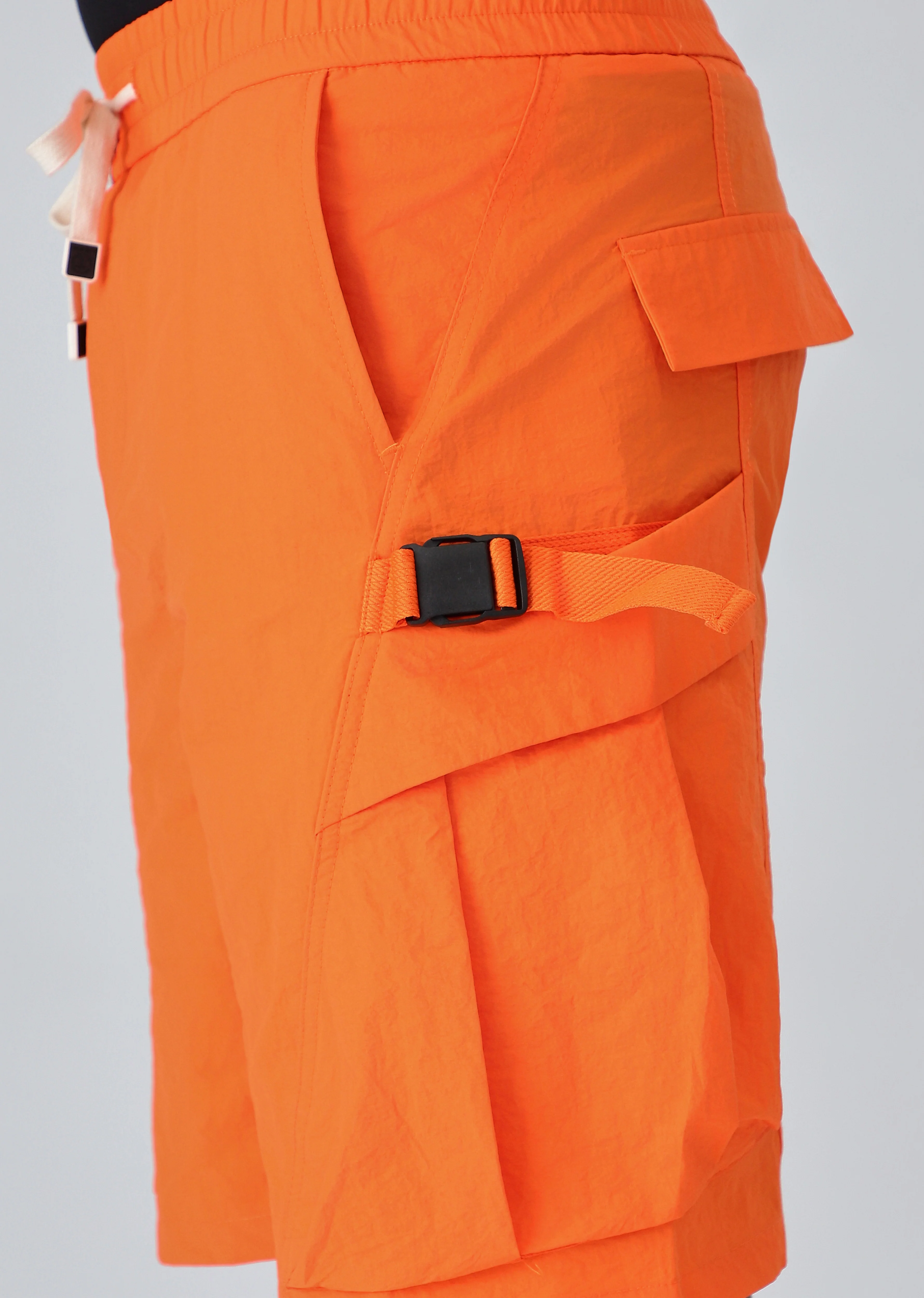 Orange Buckled Cargo Shorts - Image 5