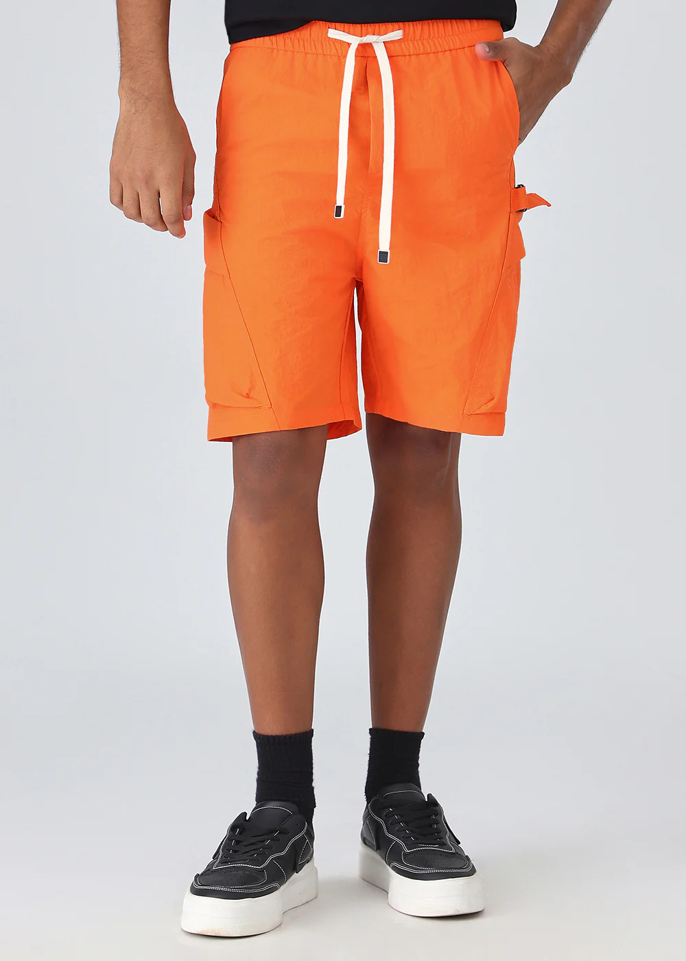 Orange Buckled Cargo Shorts - Image 7