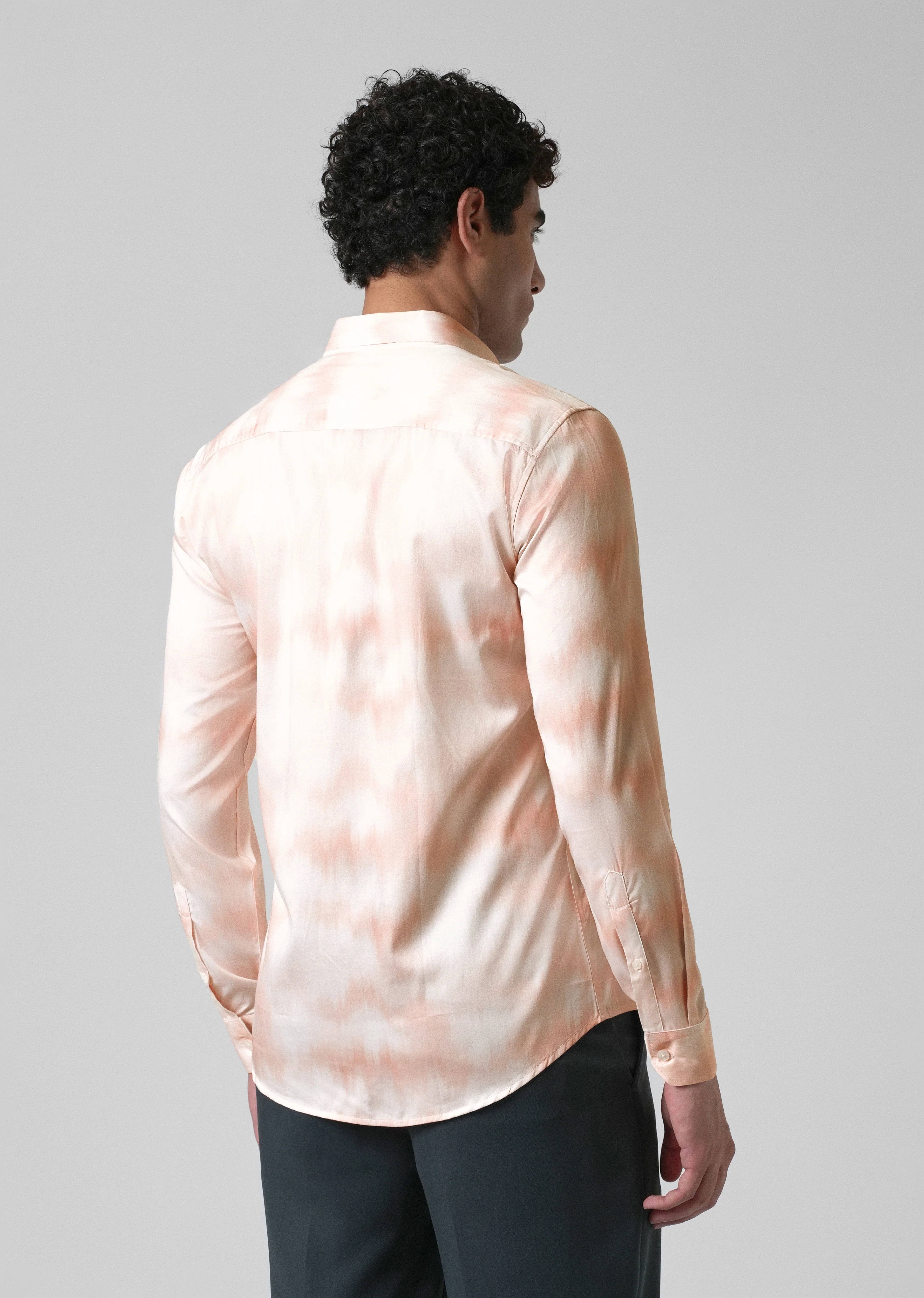 Orange Soft Hued Printed Shirt - Image 3