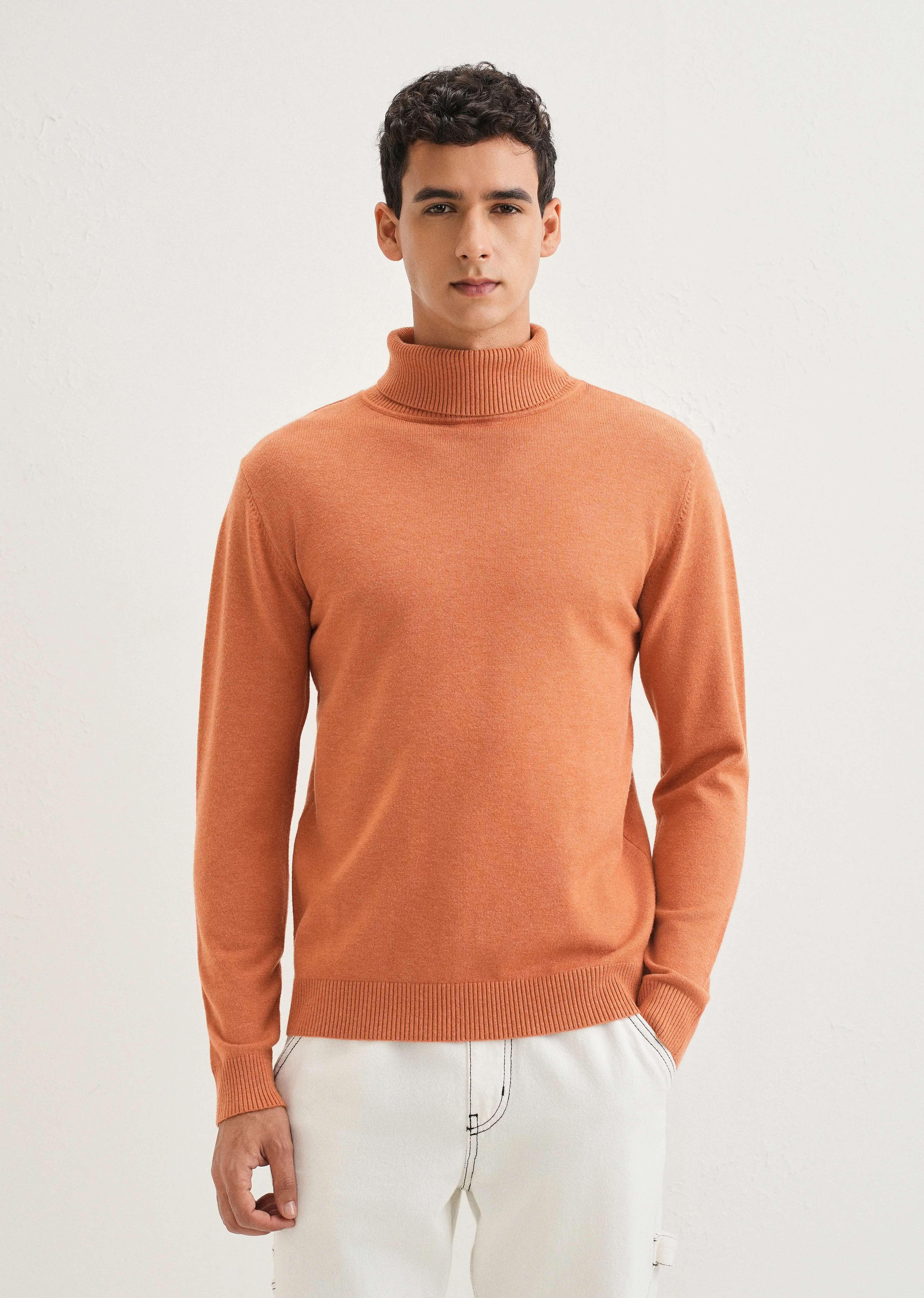 Orange Turtle-Neck Sweater - Image 3
