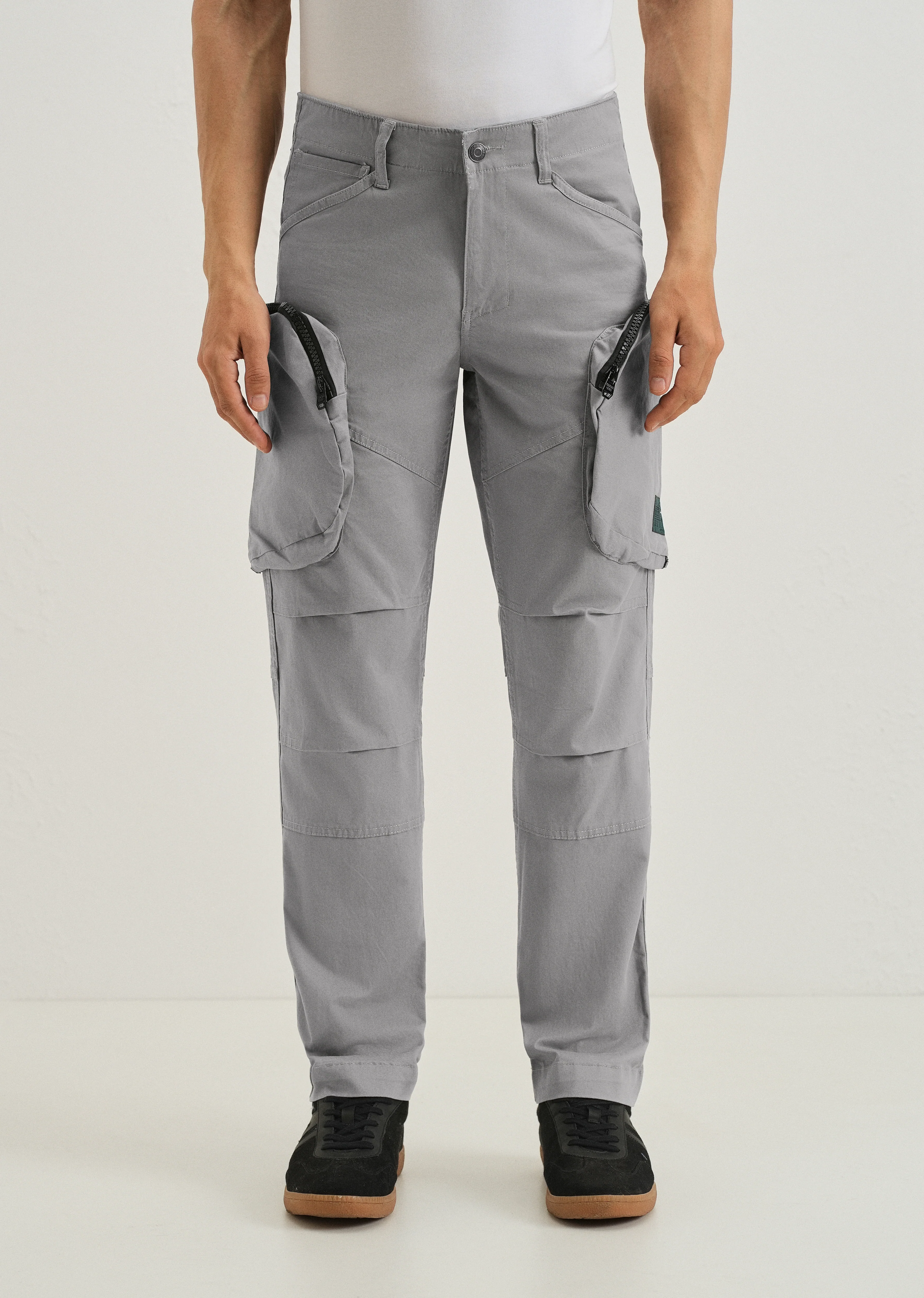 Oslo Gray Zipper Cargo Pant - Image 3