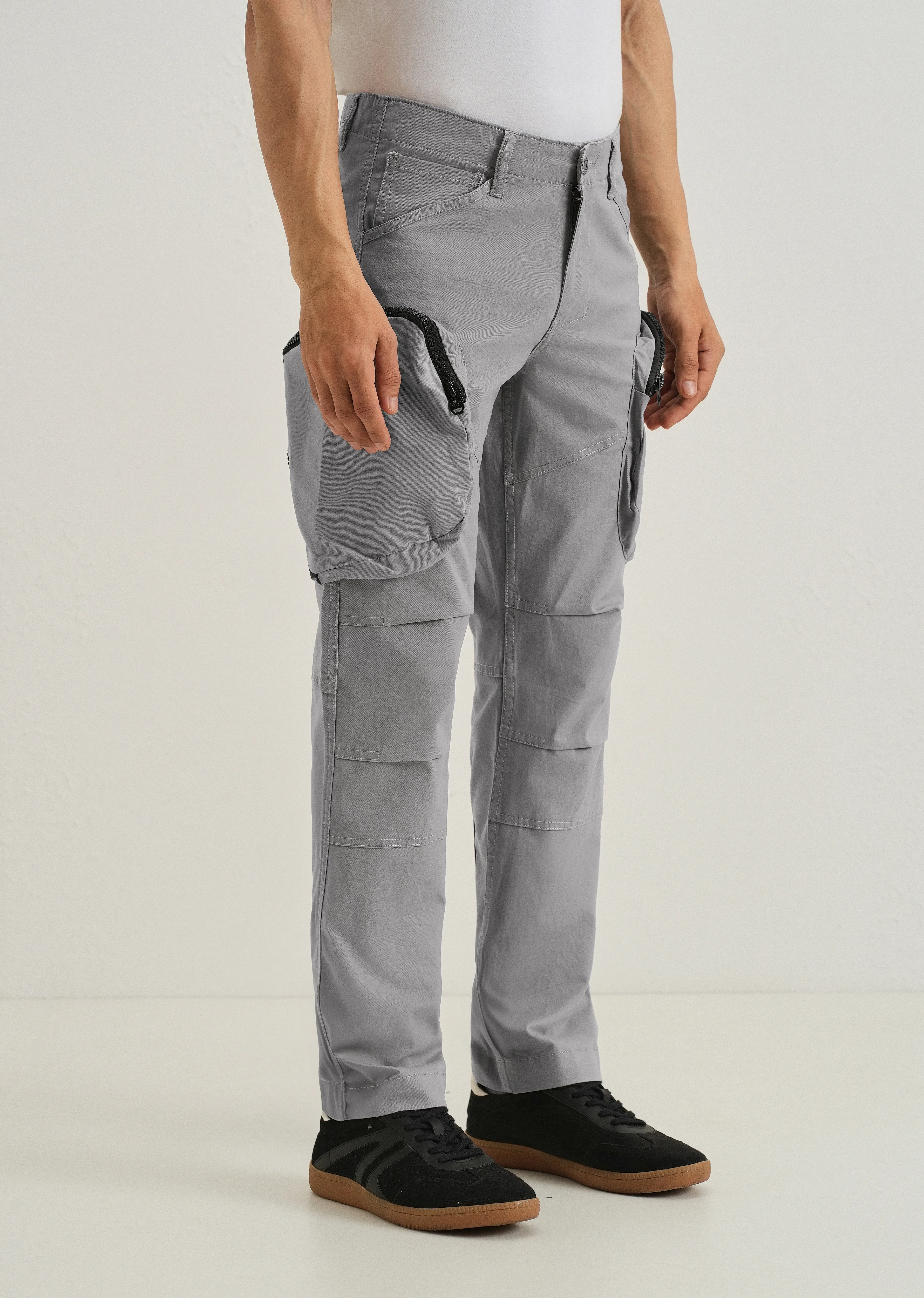 Oslo Gray Zipper Cargo Pant - Image 4