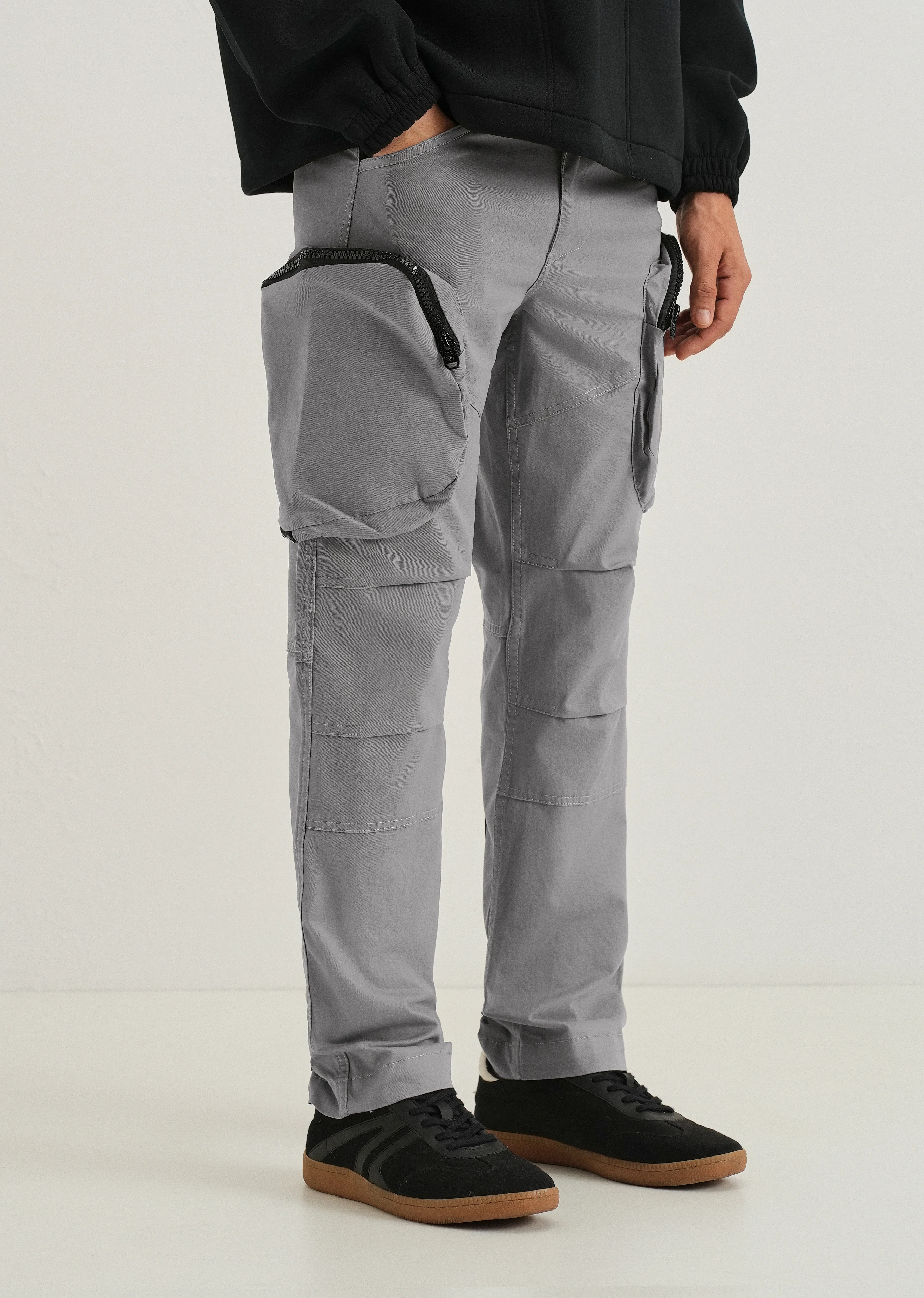 Oslo Gray Zipper Cargo Pant - Image 7