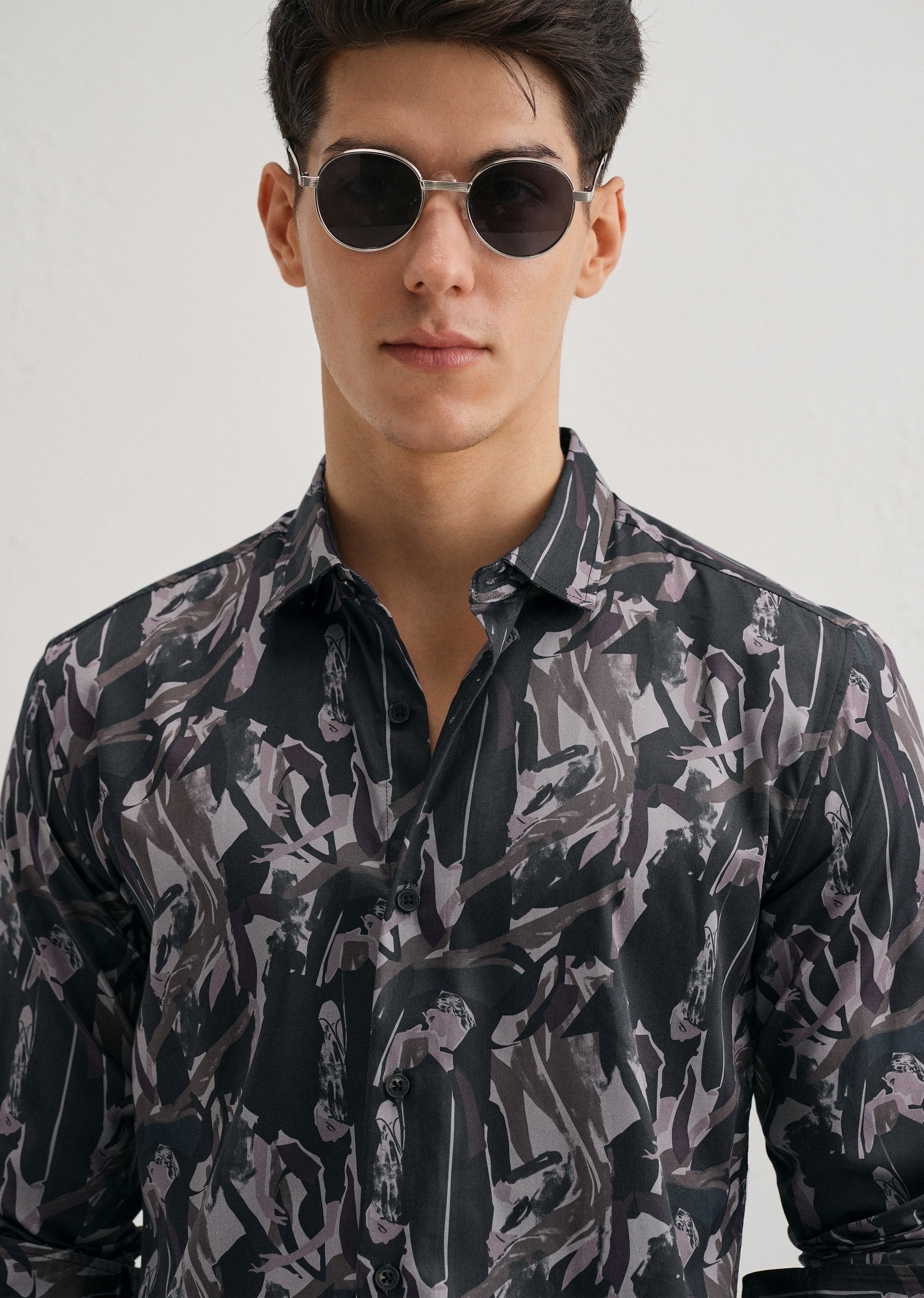 Painterly Brushstrokes Printed Shirt - Image 5