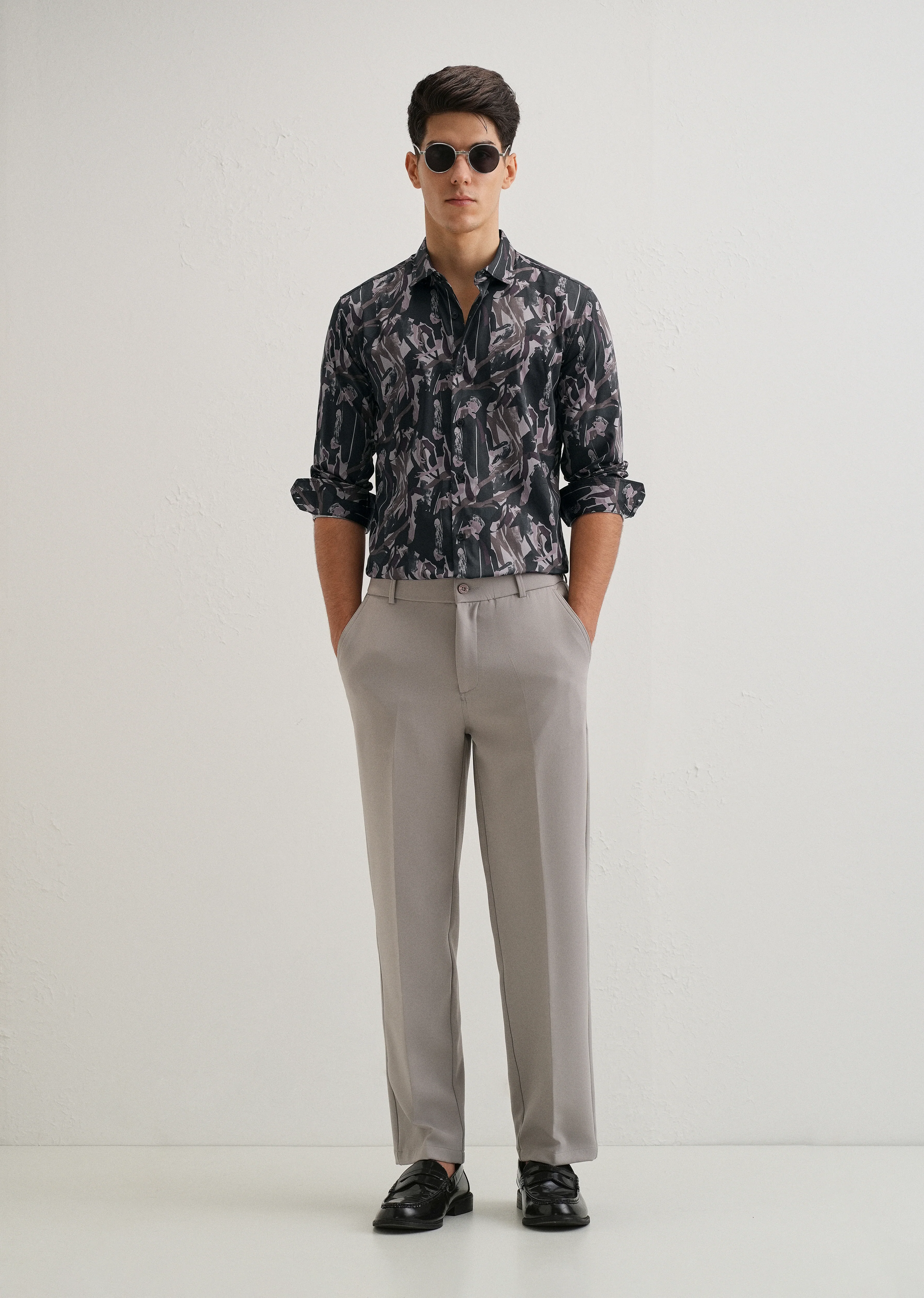 Painterly Brushstrokes Printed Shirt - Image 6