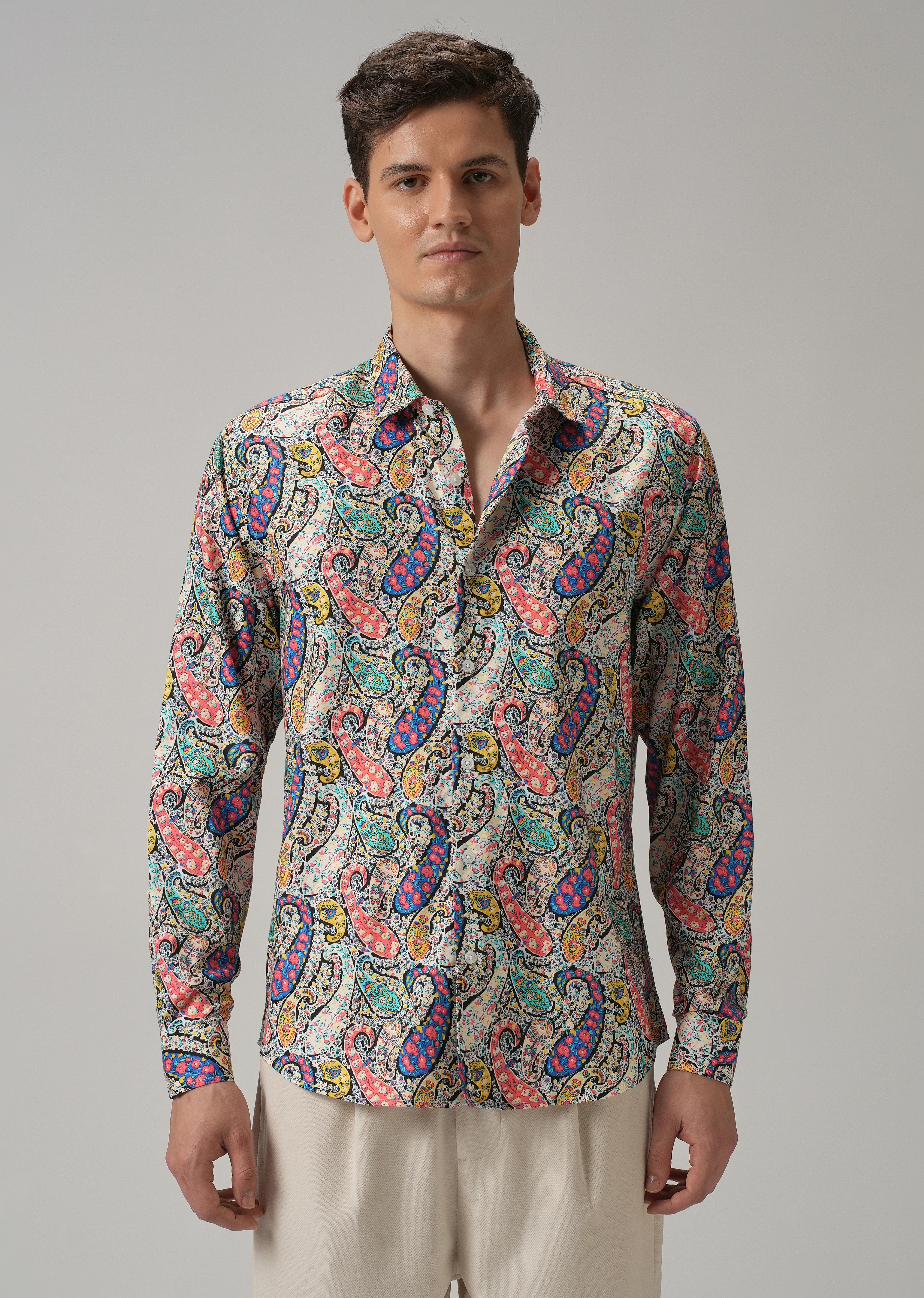 Multi Colour Paisley Printed Shirt - Image 3