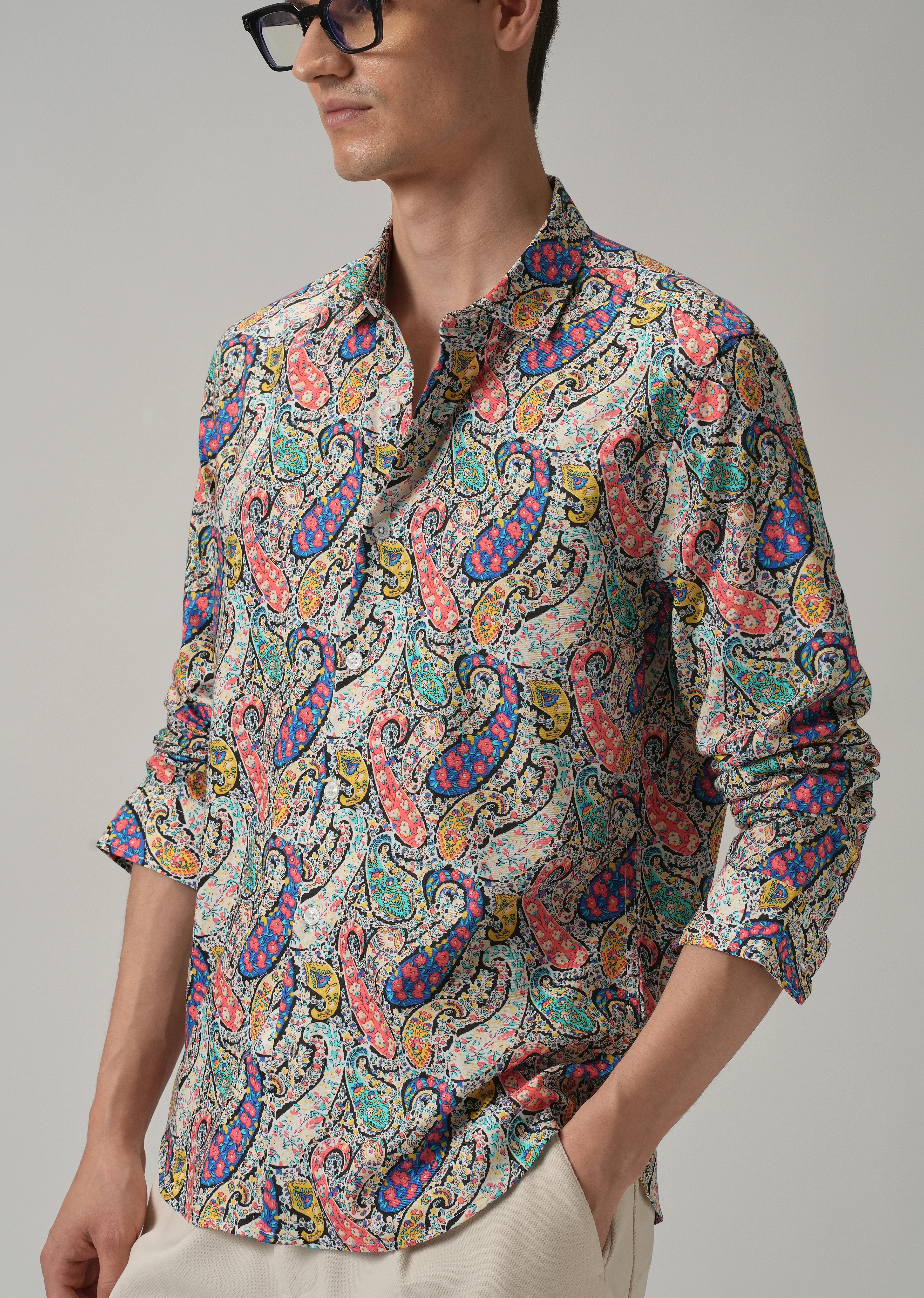 Multi Colour Paisley Printed Shirt - Image 7
