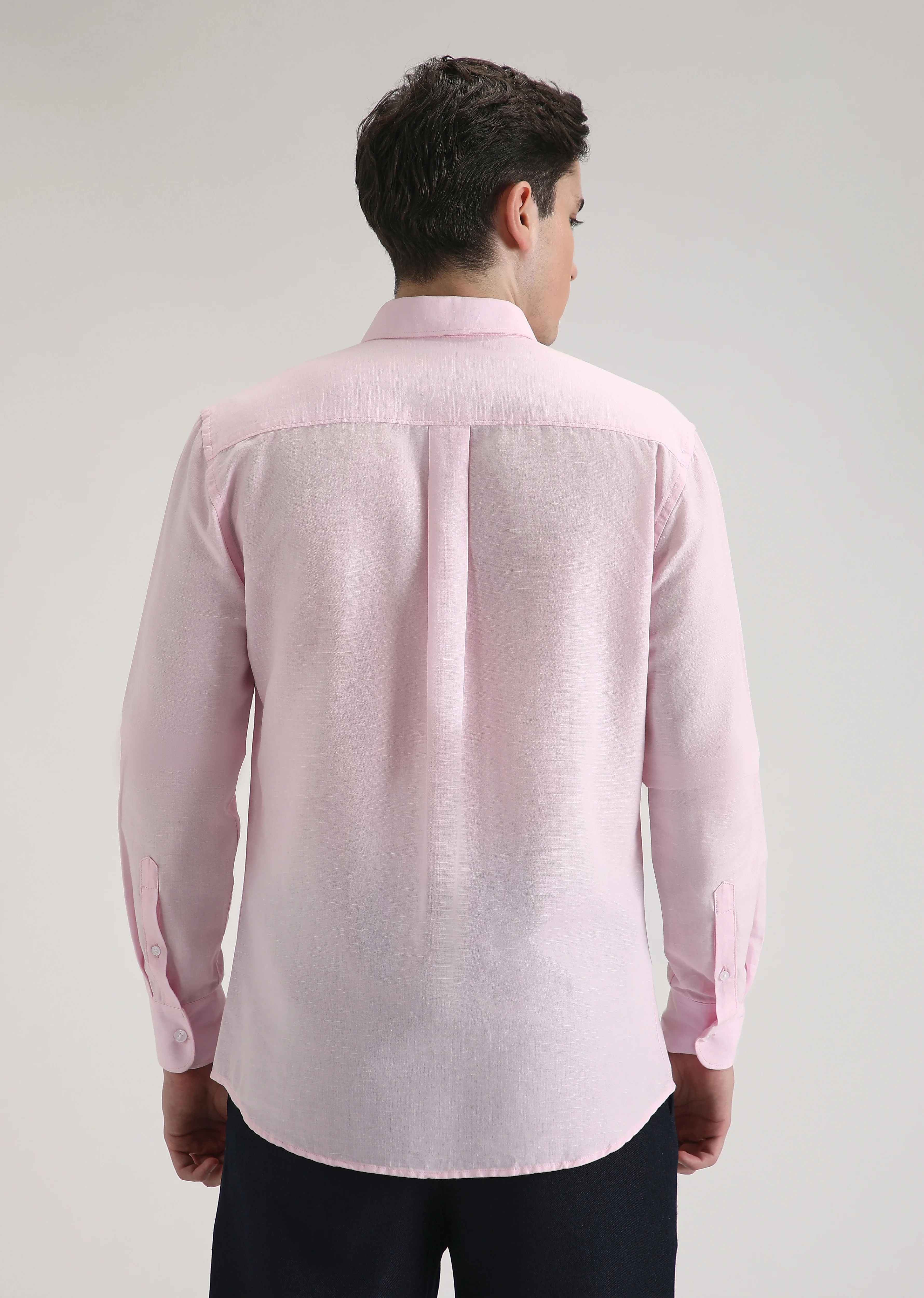 Pale Pink Cotton Linen Shirt - Image 4