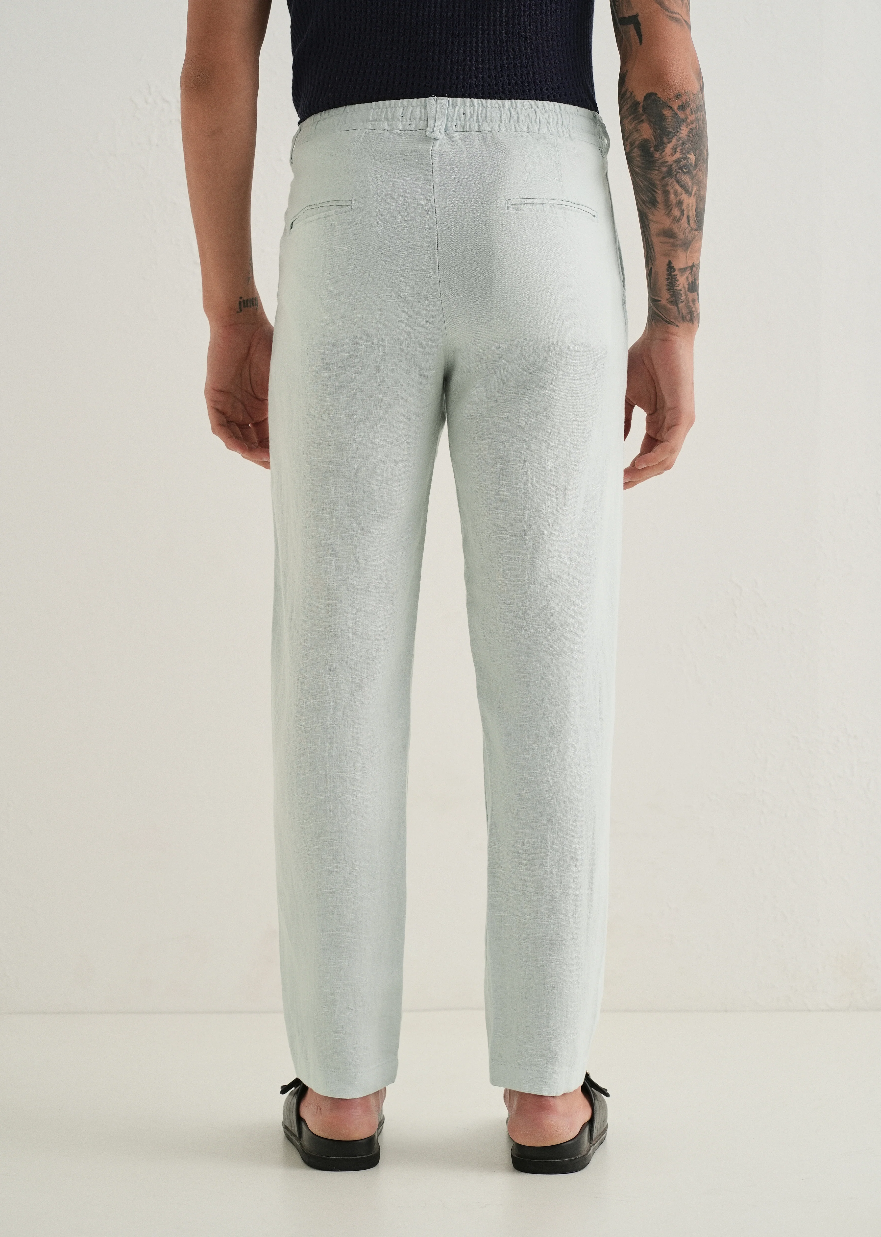 Pastel Blue Linen Pant - Image 2