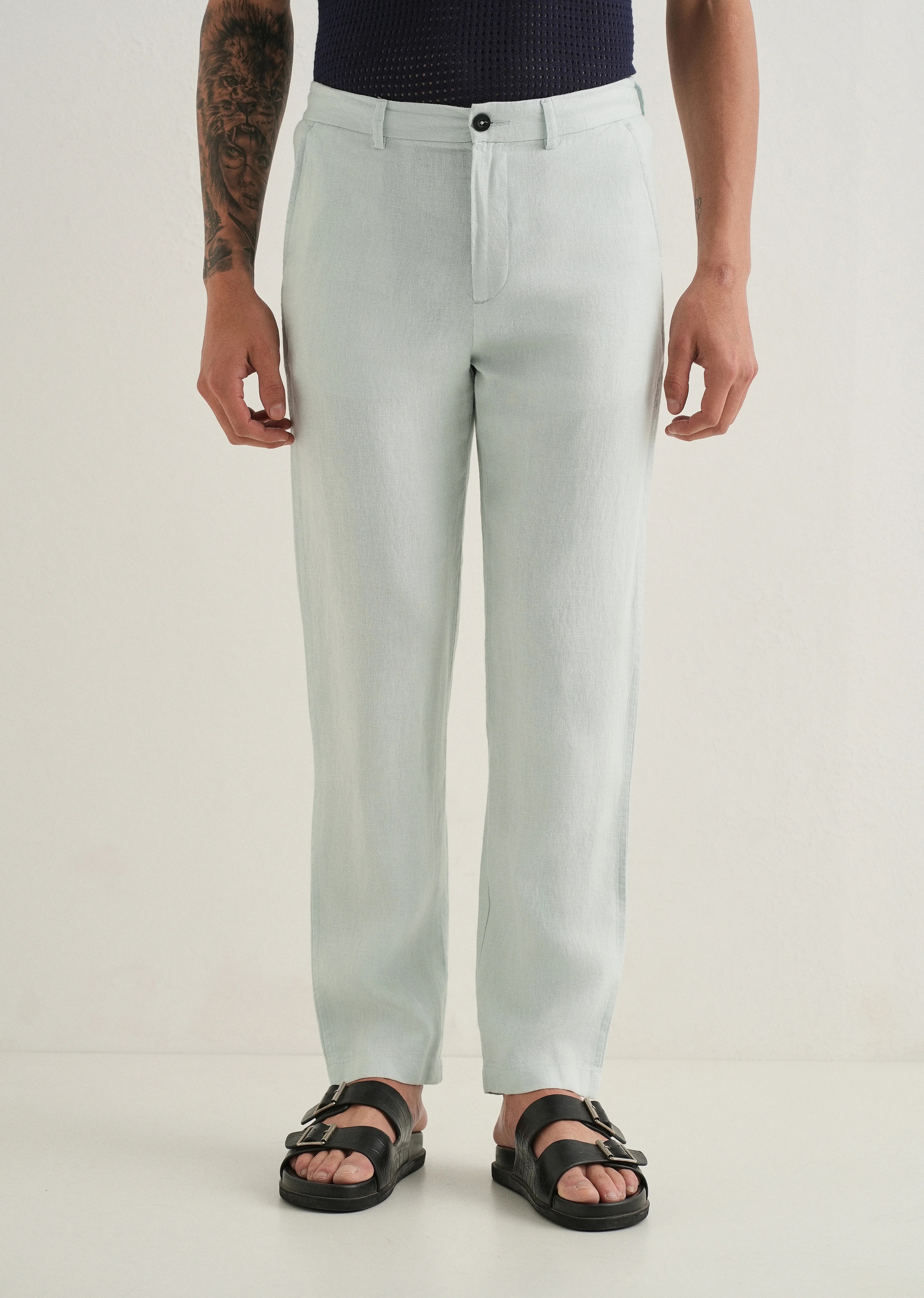 Pastel Blue Linen Pant - Image 3