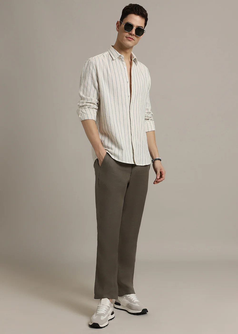 Pastel Blue Stripe Textured Shirt - Image 8