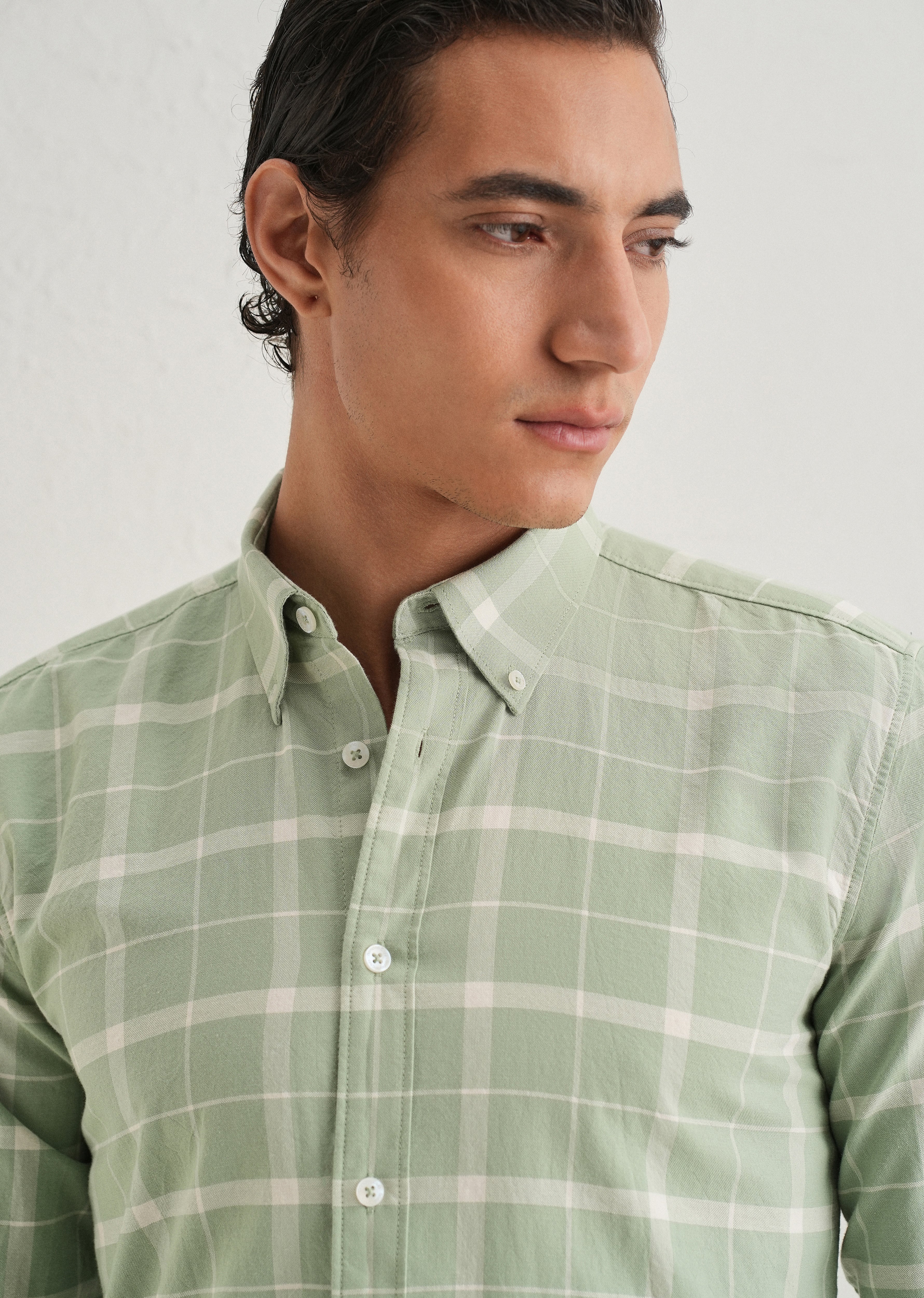 Pastel Green Check Shirt - Image 2