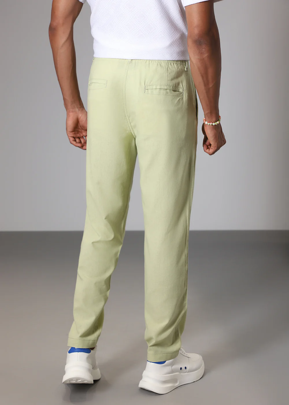 Pastel Green Comfort Fit Linen Pant - Image 4