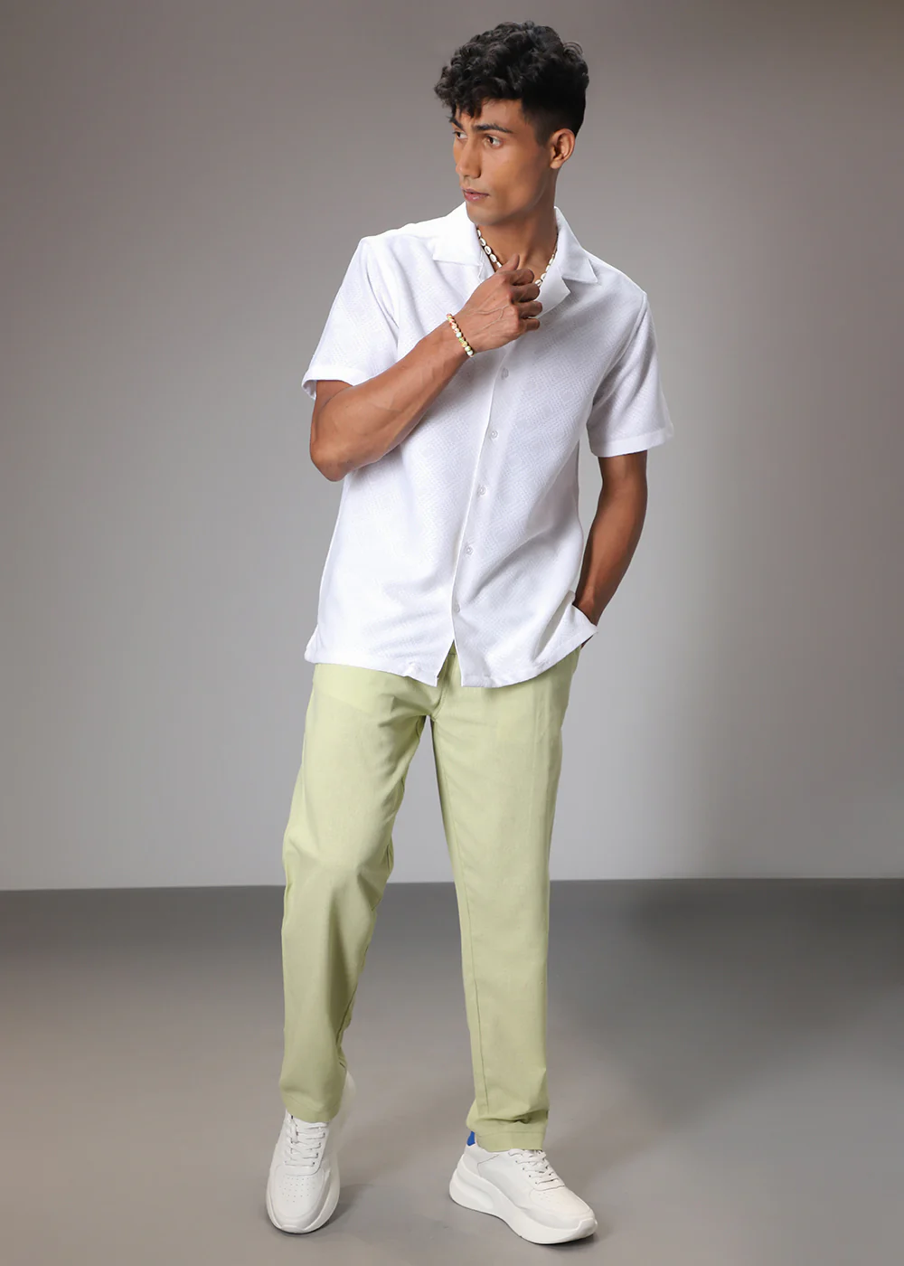 Pastel Green Comfort Fit Linen Pant - Image 7