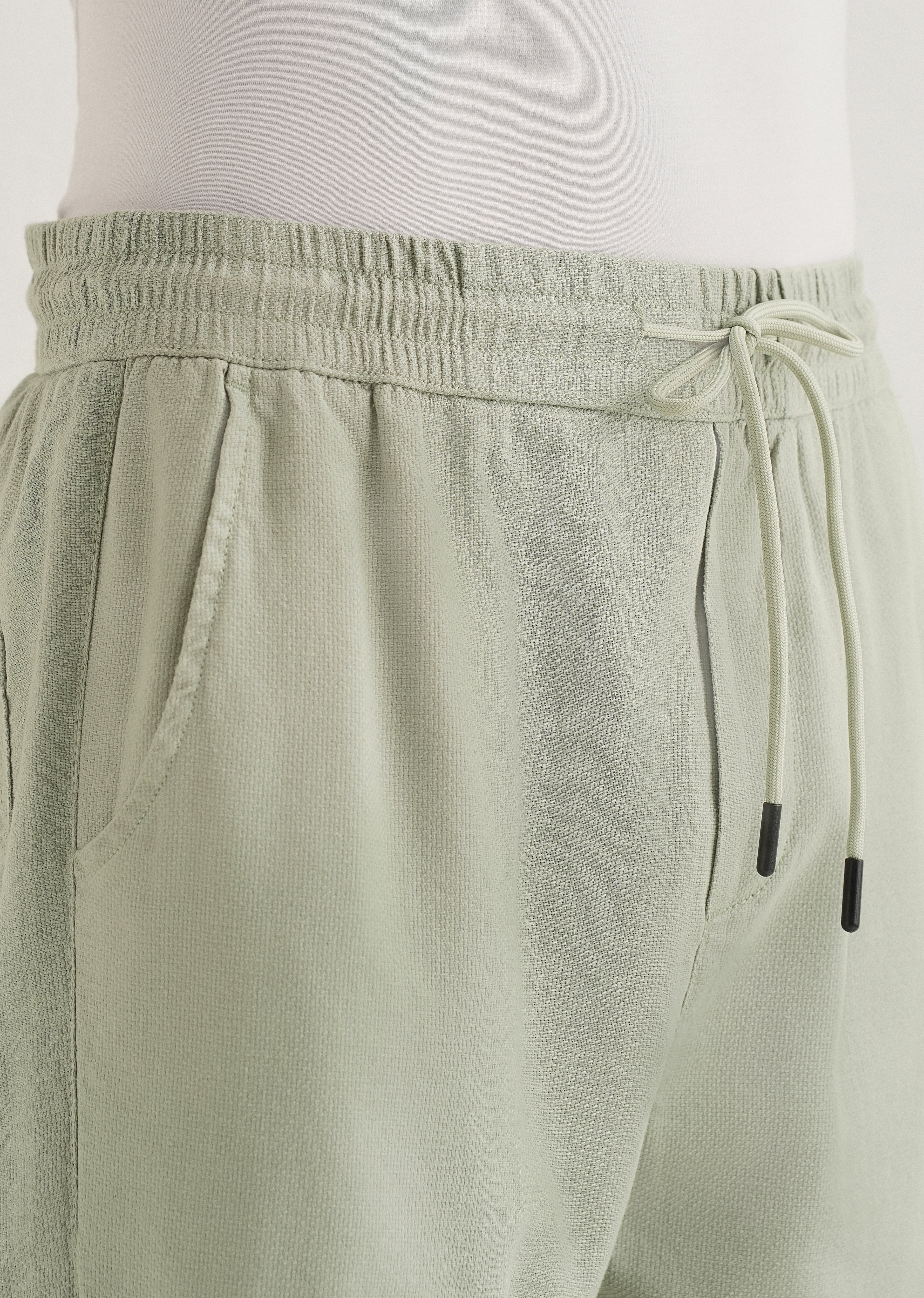 Pastel Green Textured Pants - Image 5