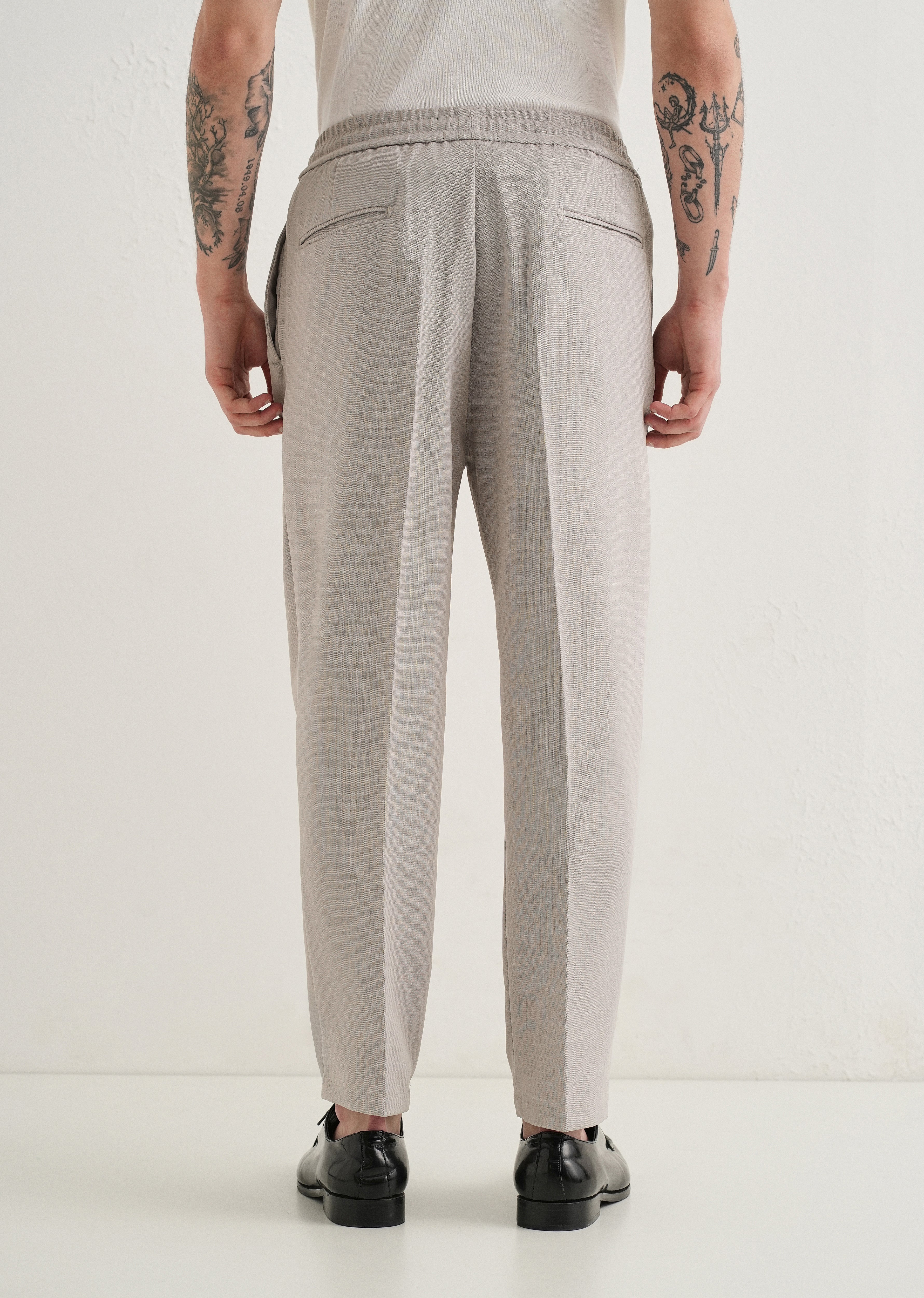 Pastel Grey Pleated Korean Pant - Image 2