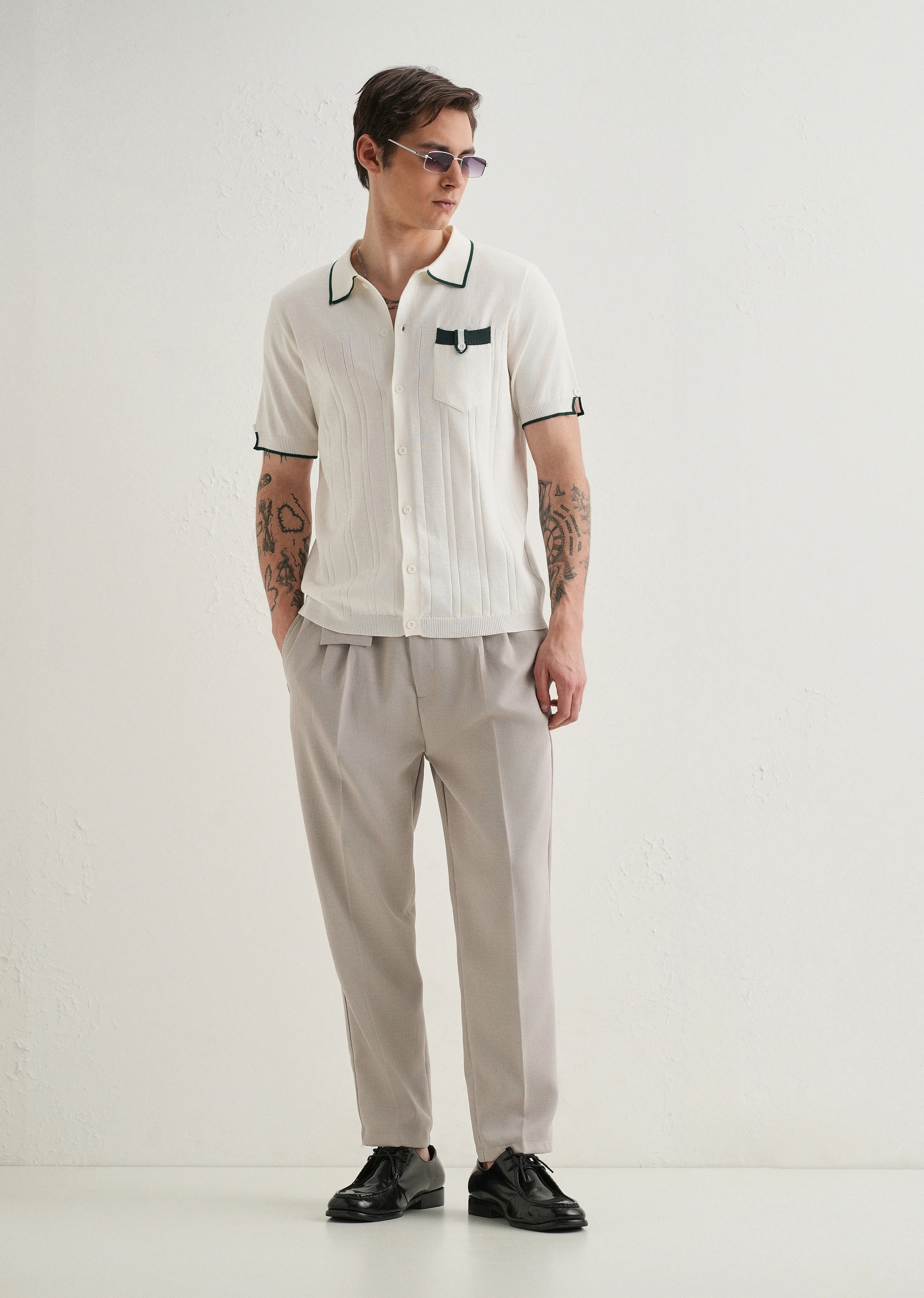 Pastel Grey Pleated Korean Pant - Image 6