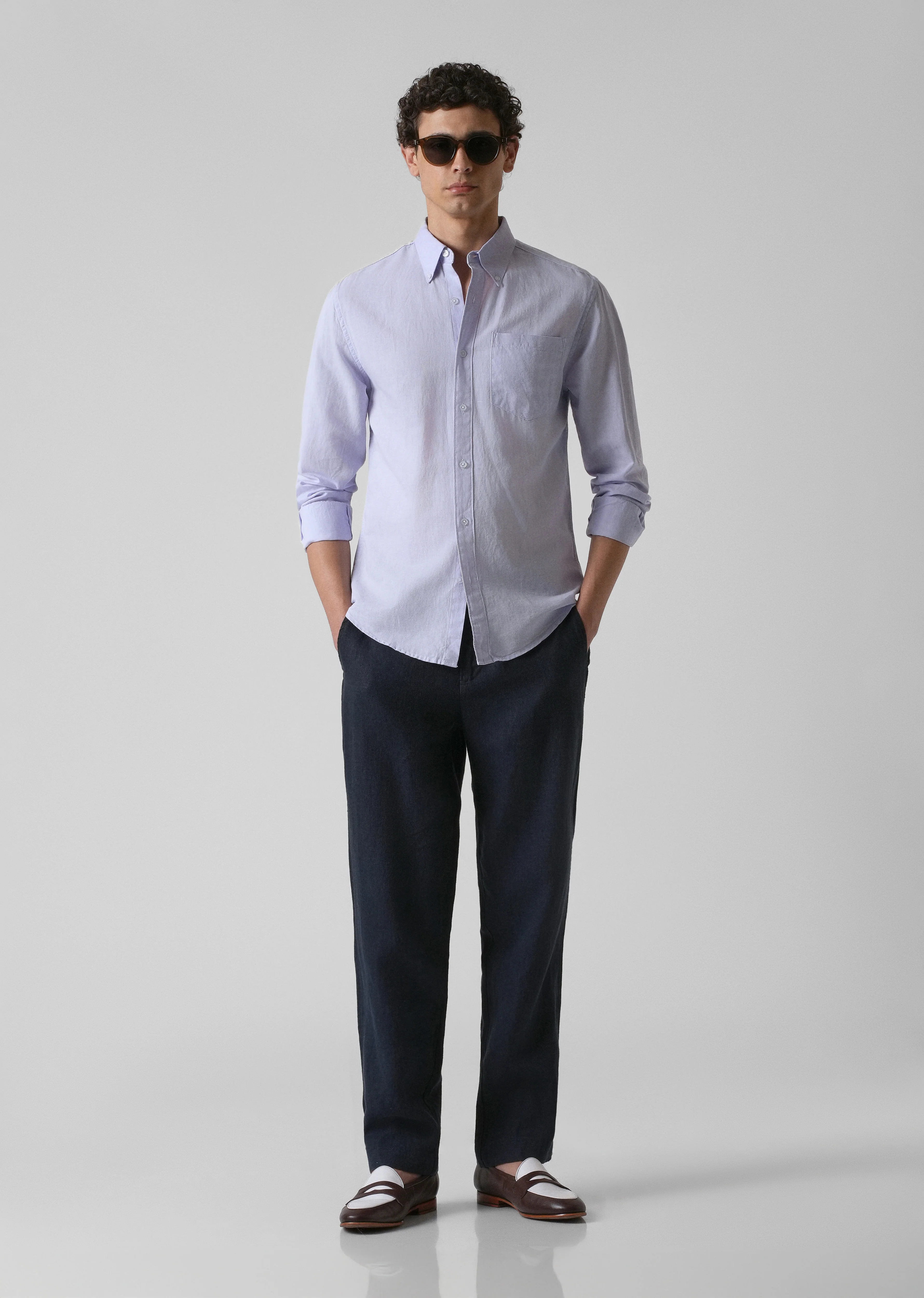 Pastel Lavender Cotton Linen Shirt - Image 6