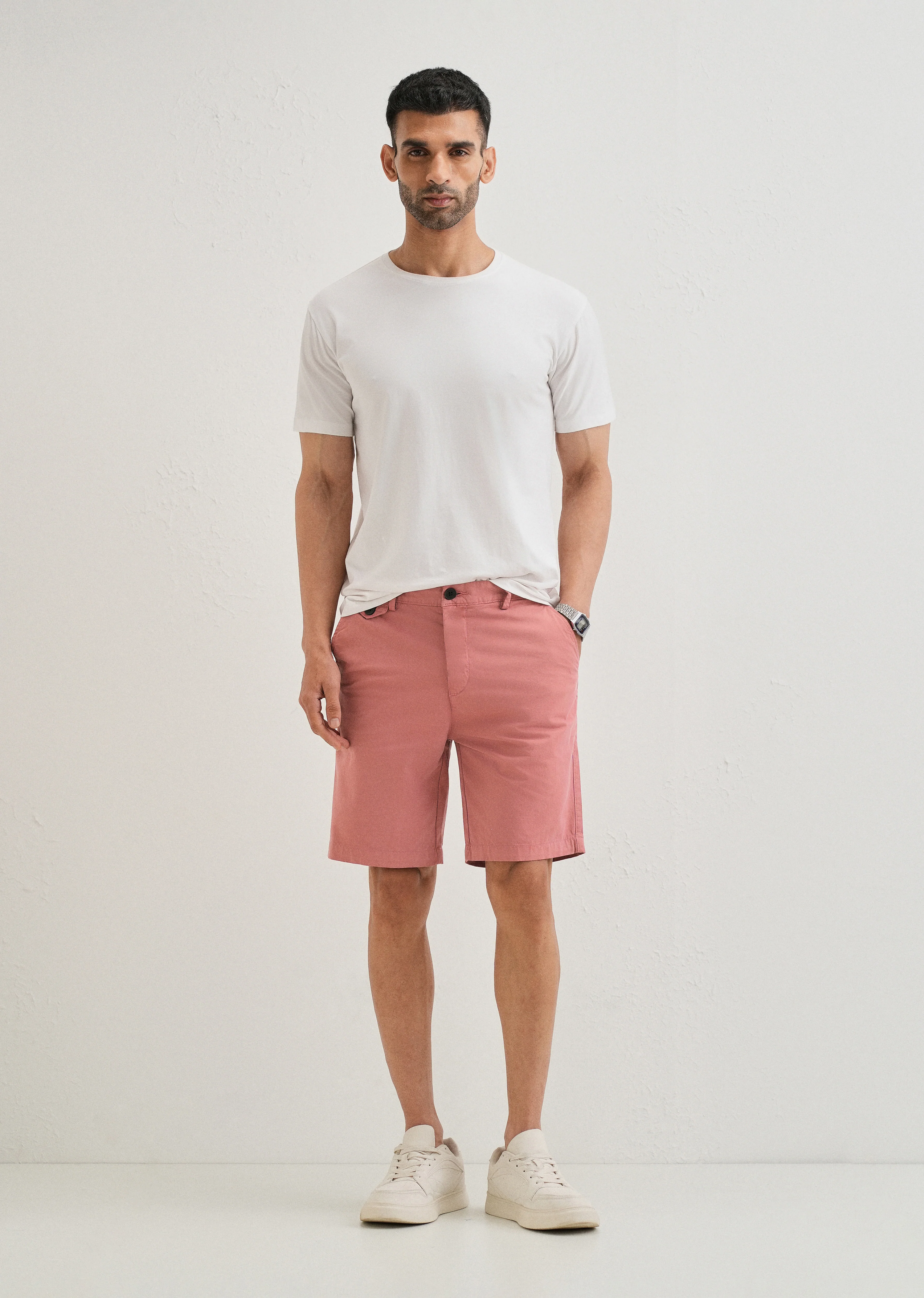 Pastel Red Cotton Shorts - Image 6