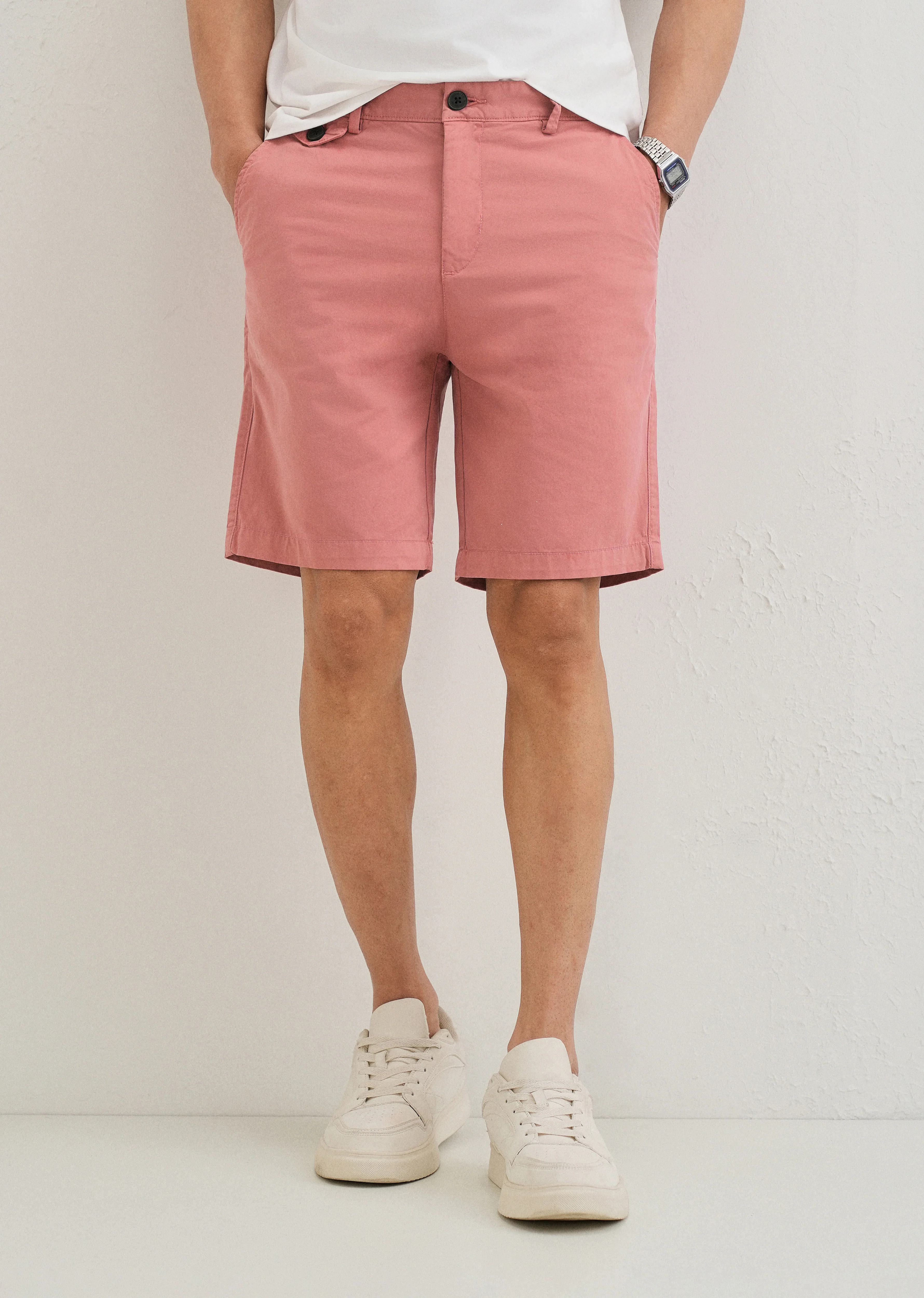 Pastel Red Cotton Shorts - Image 7