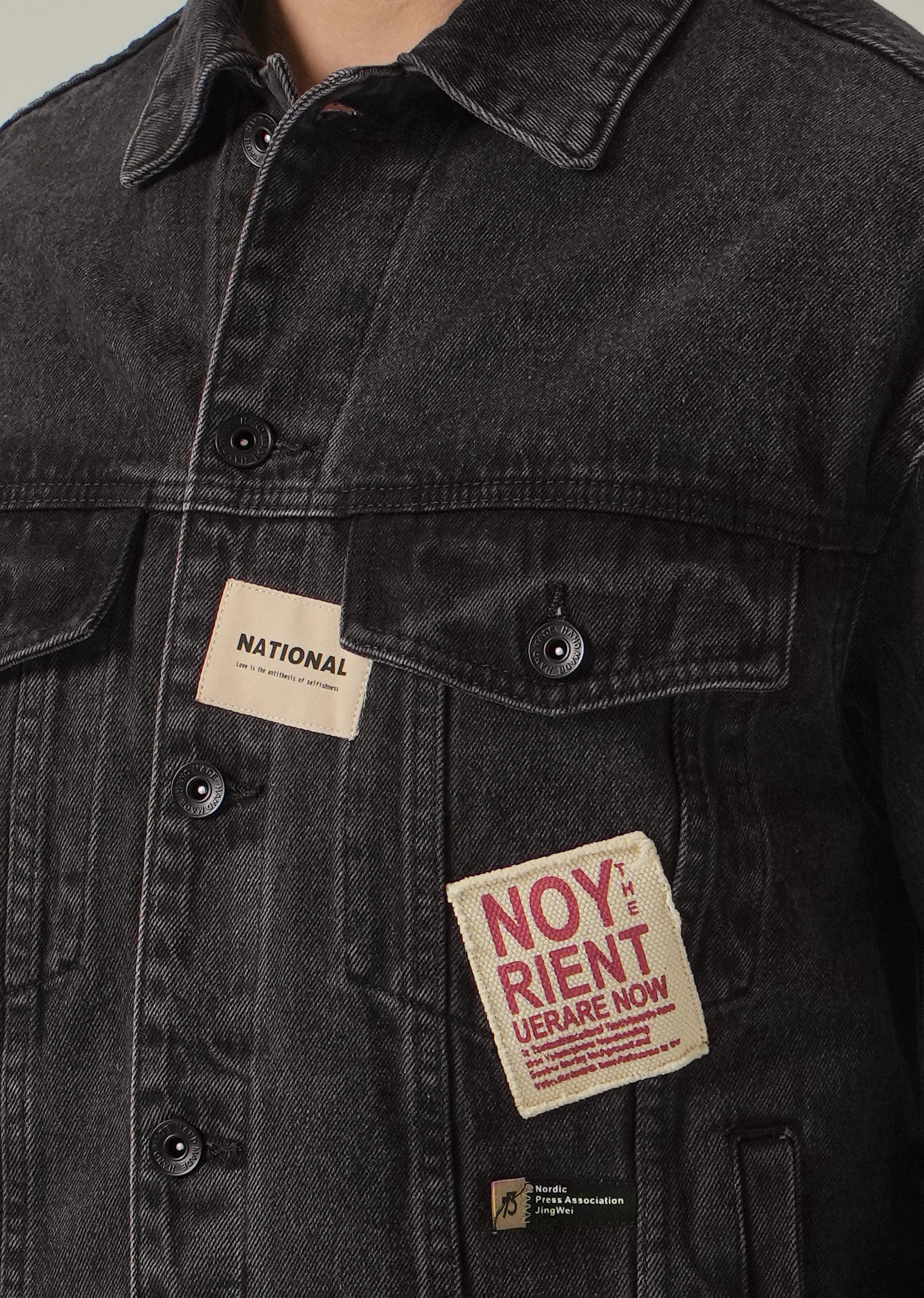 Patch Detail Denim Jacket - Image 5