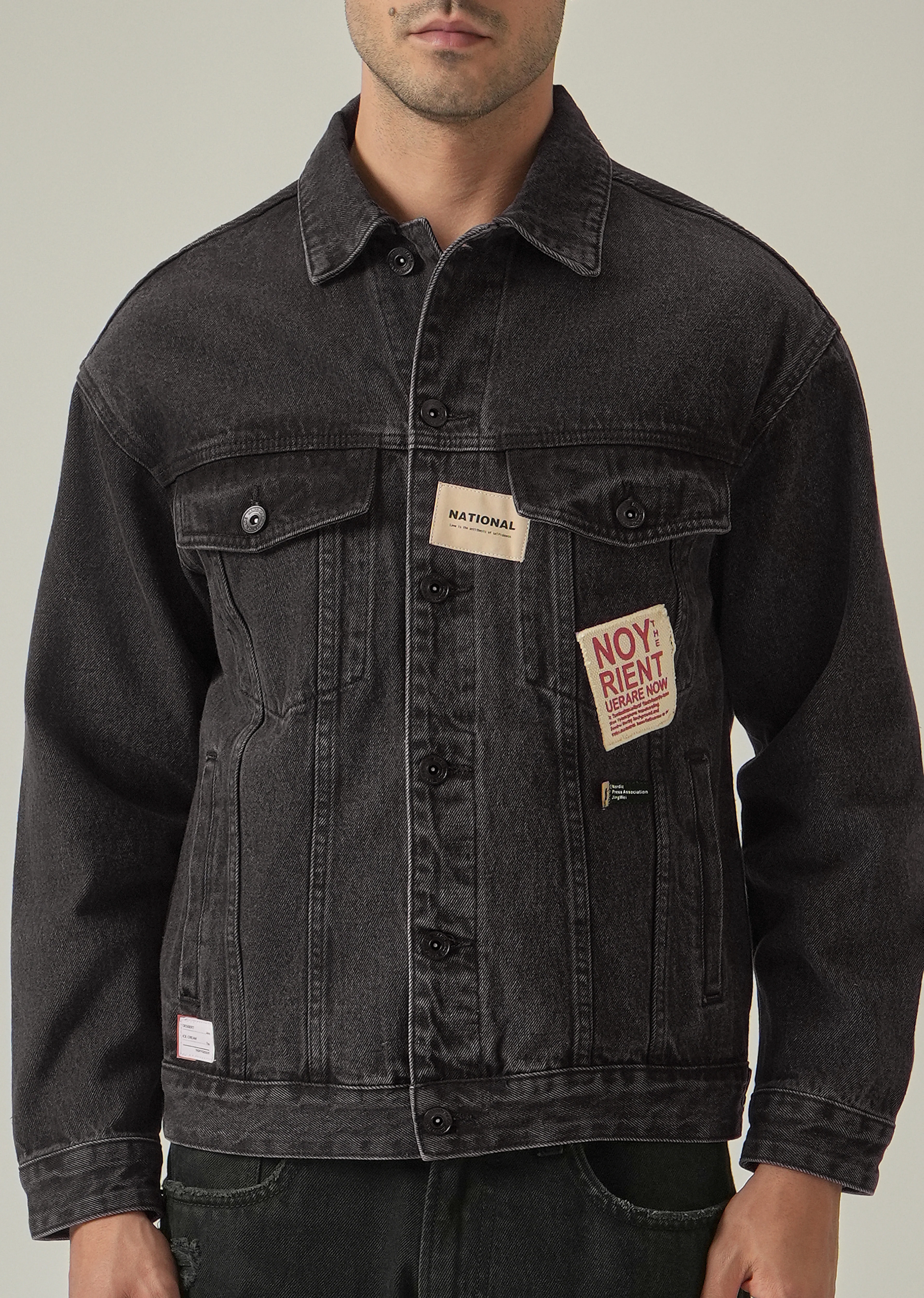 Patch Detail Denim Jacket - Image 7
