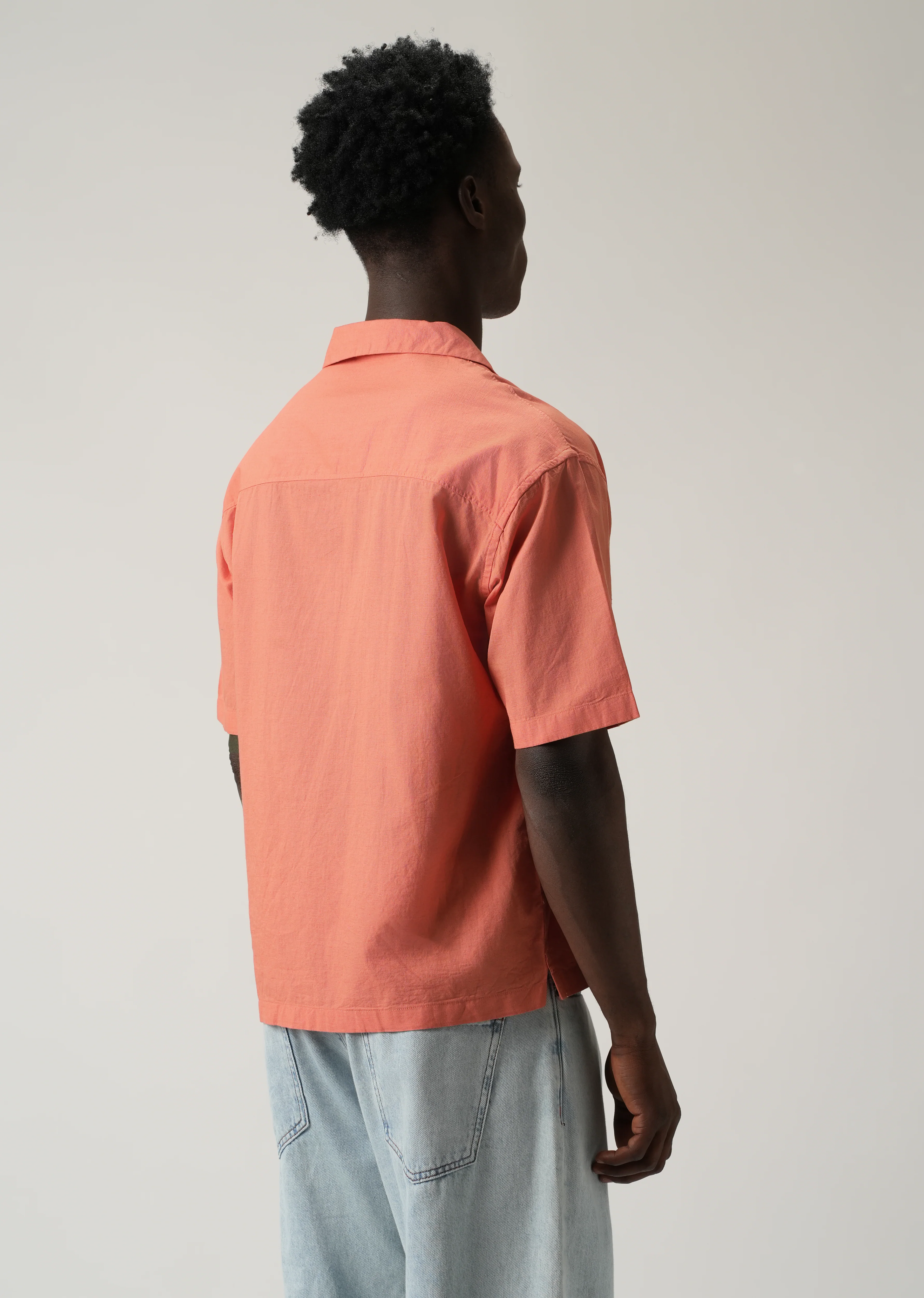 Peach Cotton Linen Shirt - Image 2