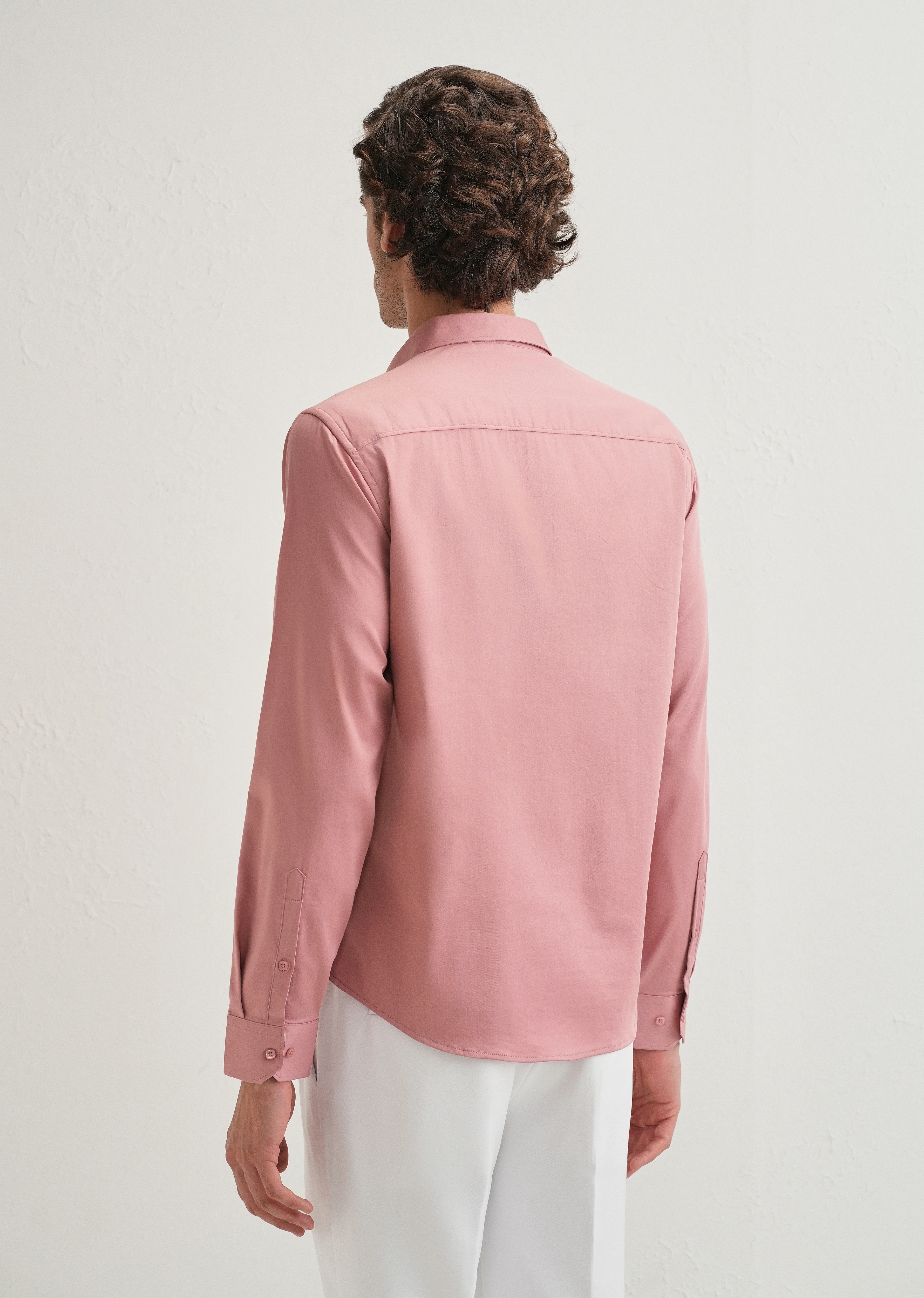 Peach Front Panel Open Pleat Shirt - Image 2