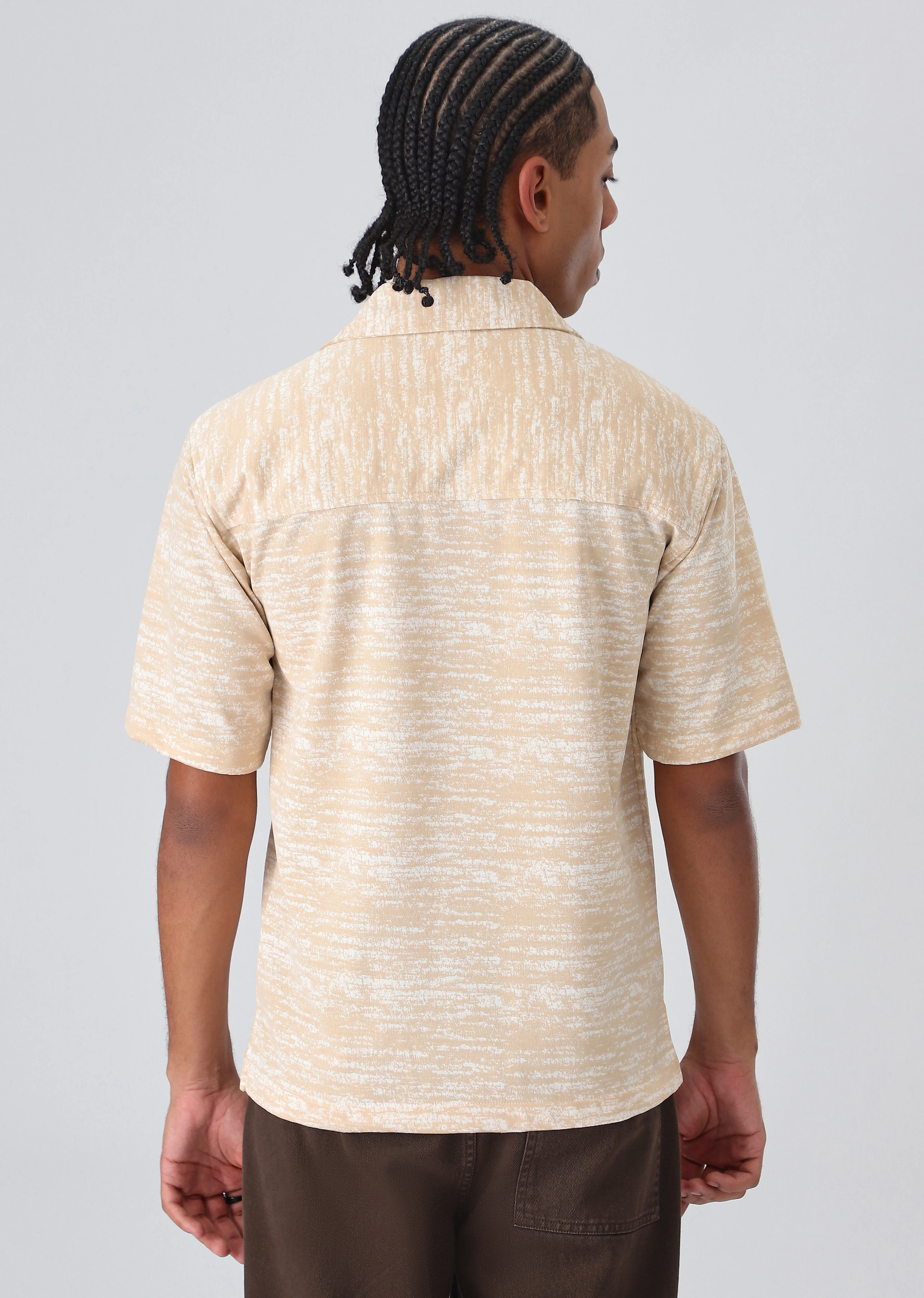 Peach Knitted Half Sleeves Shirt - Image 4