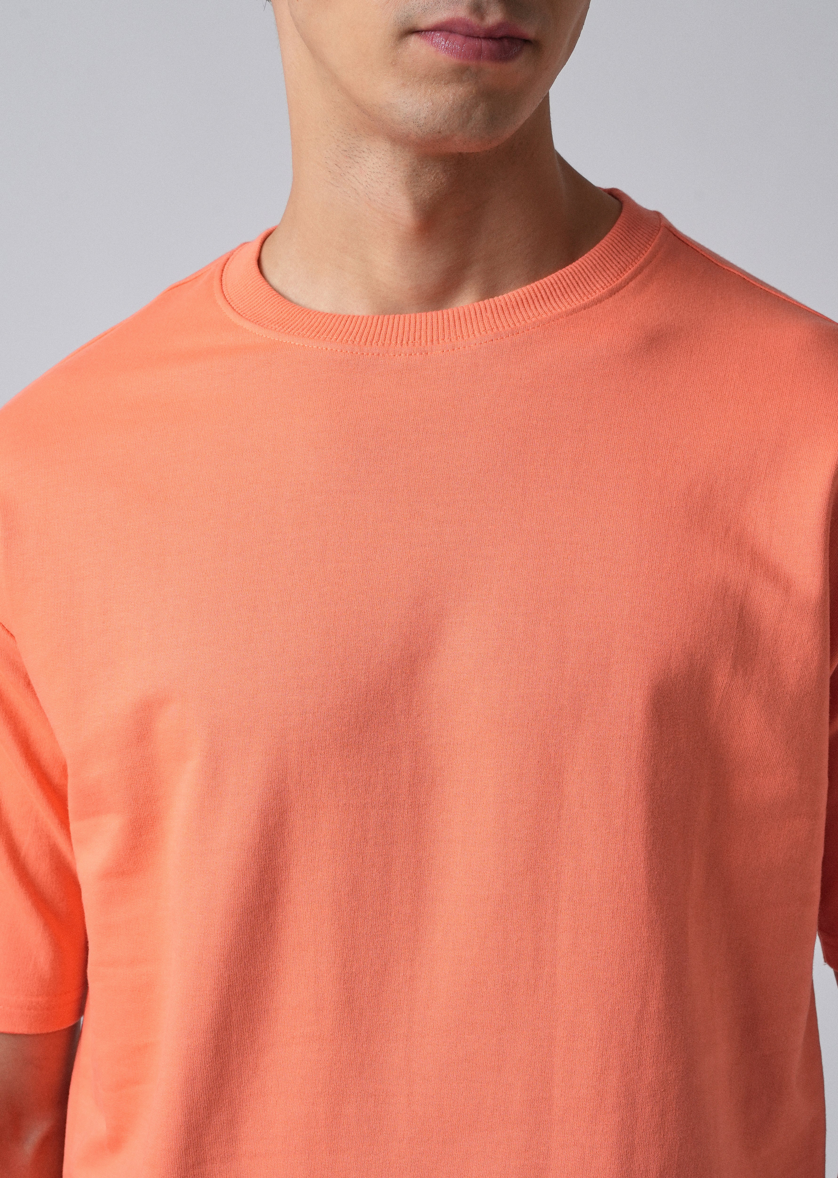 Peach Orange Basic Relaxed Fit T-shirt - Image 5