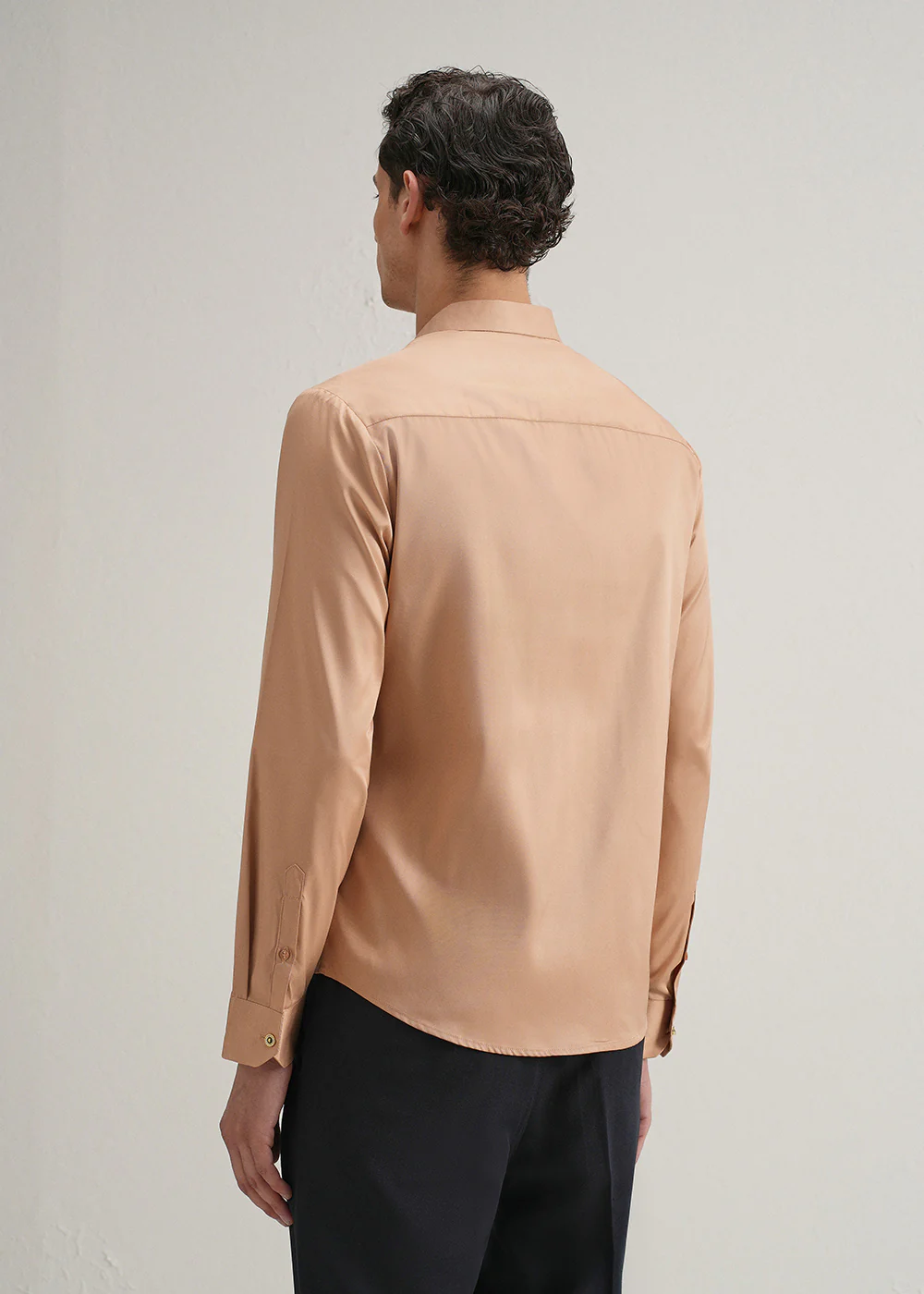 Peach Plain Stitchless Placket Shirt - Image 4