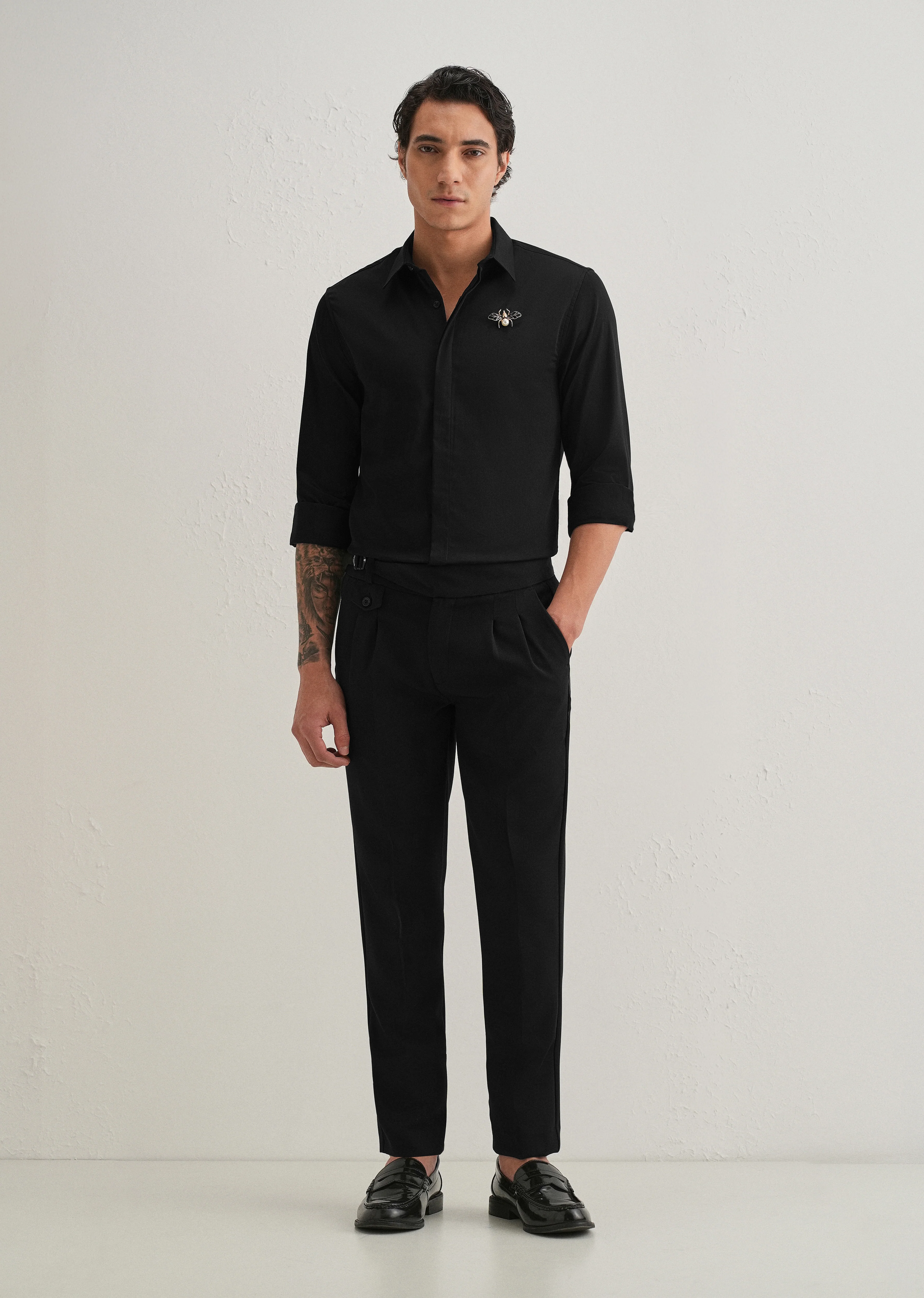 Pearl Bee Embellished Black Designer Shirt - Image 6
