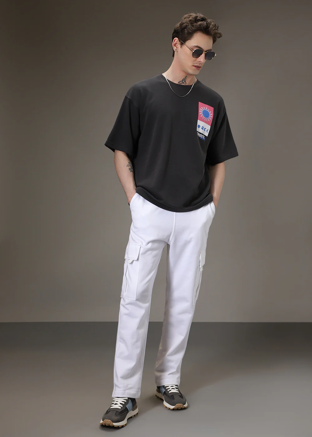Pearl White Cargo Joggers - Image 4