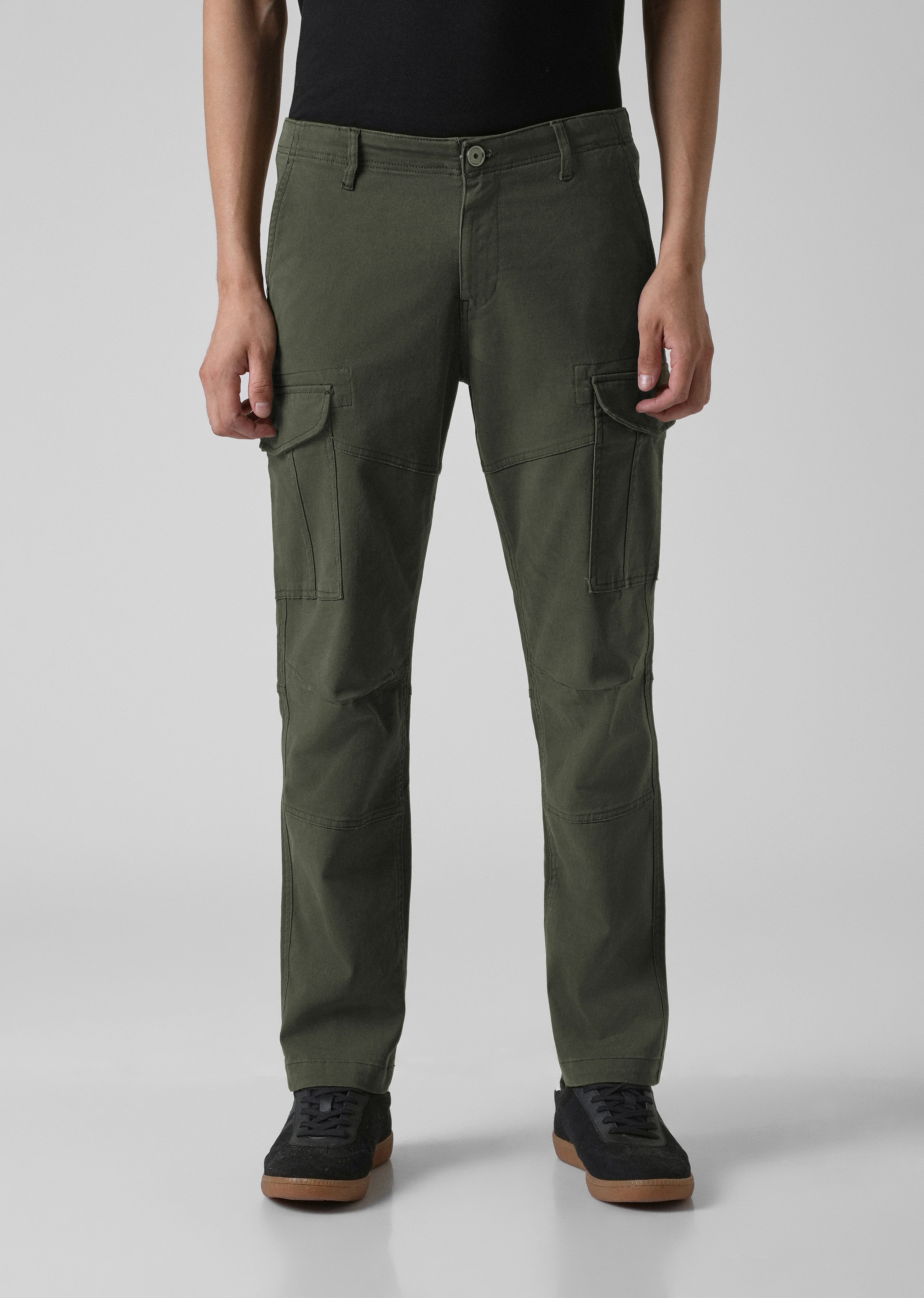 Pine Green Regular Fit Cargo Pant - Image 3
