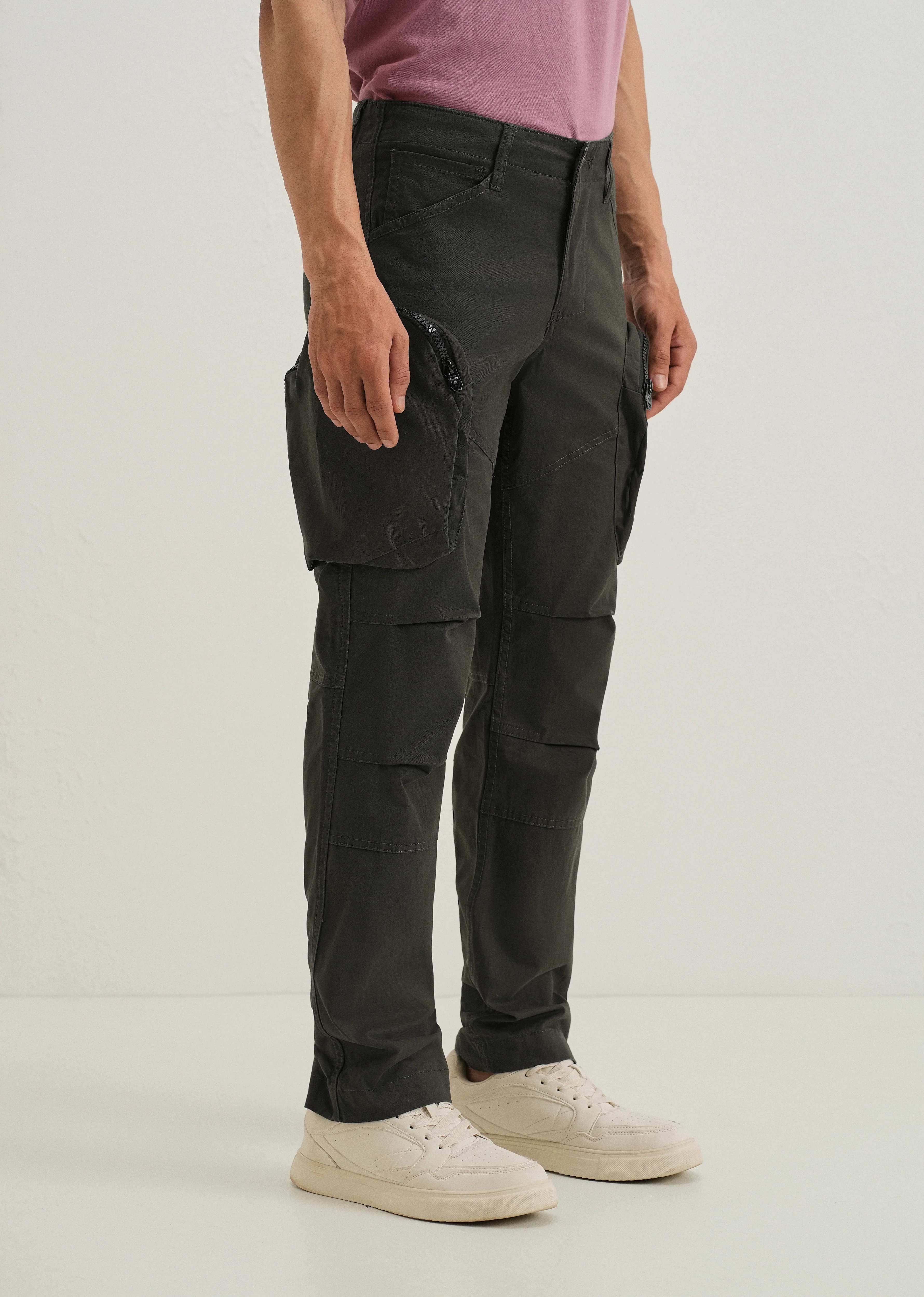 Pine Green Zipper Cargo Pant - Image 4