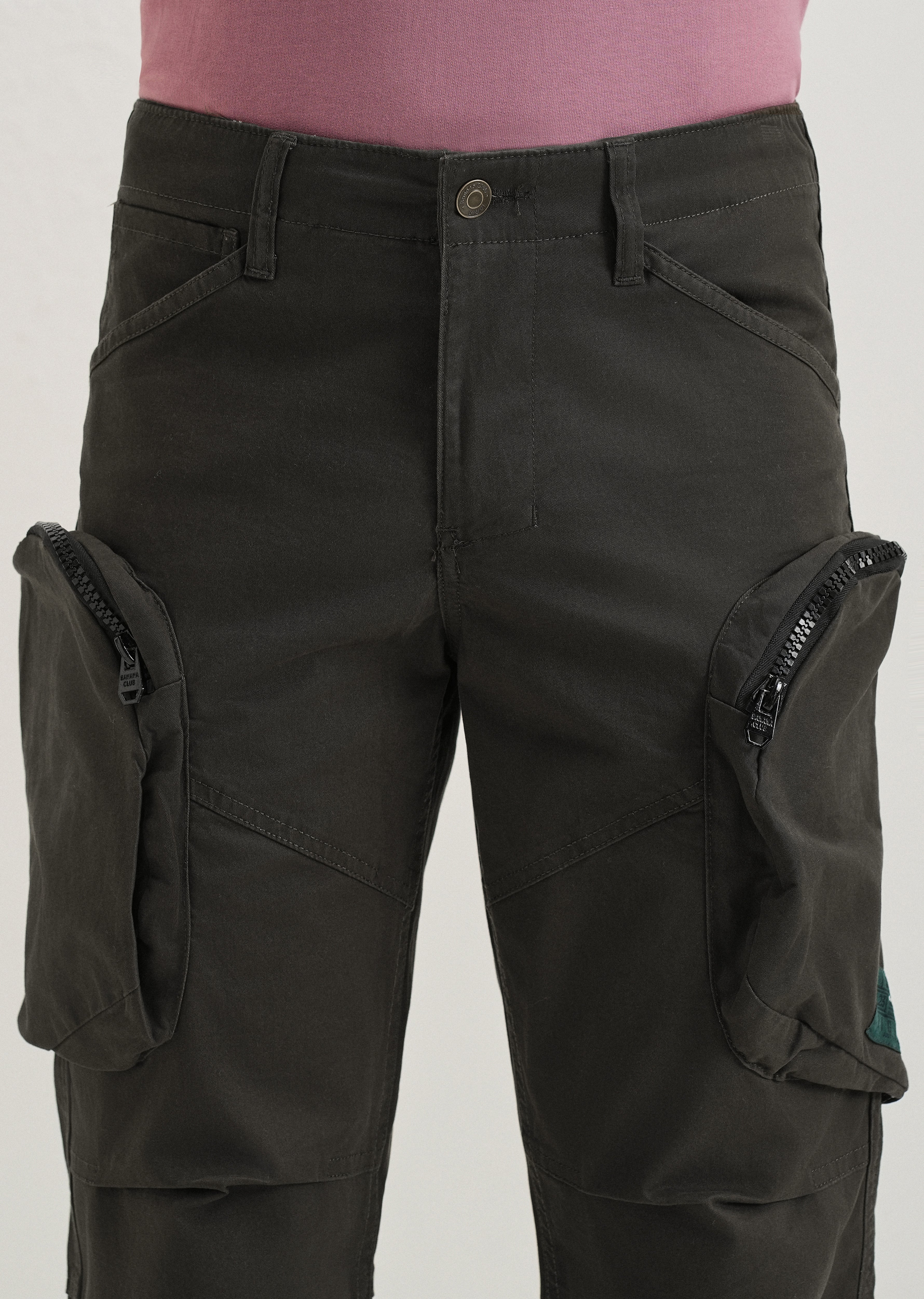 Pine Green Zipper Cargo Pant - Image 5