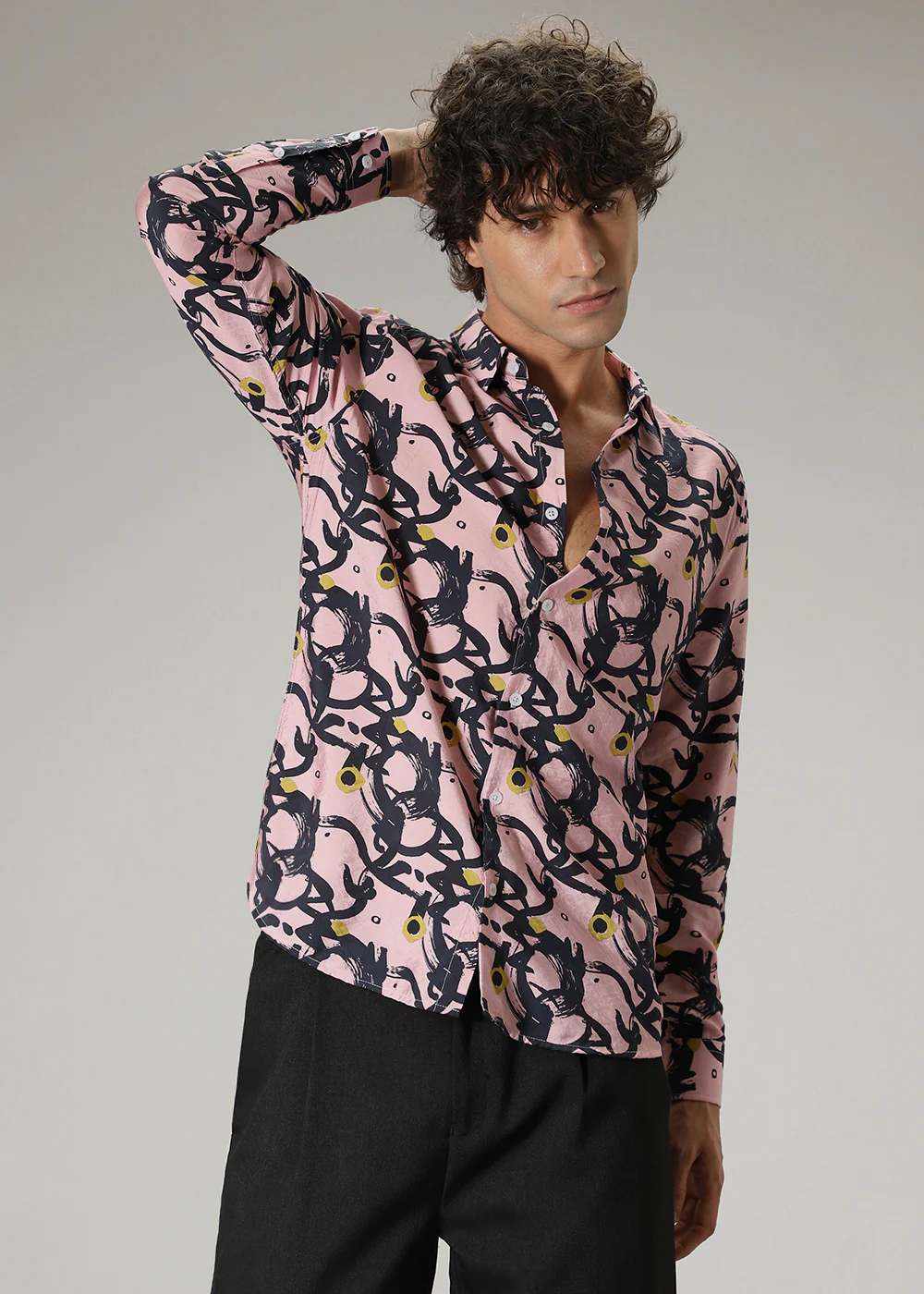 Pink Abstract Print Shirt - Image 3