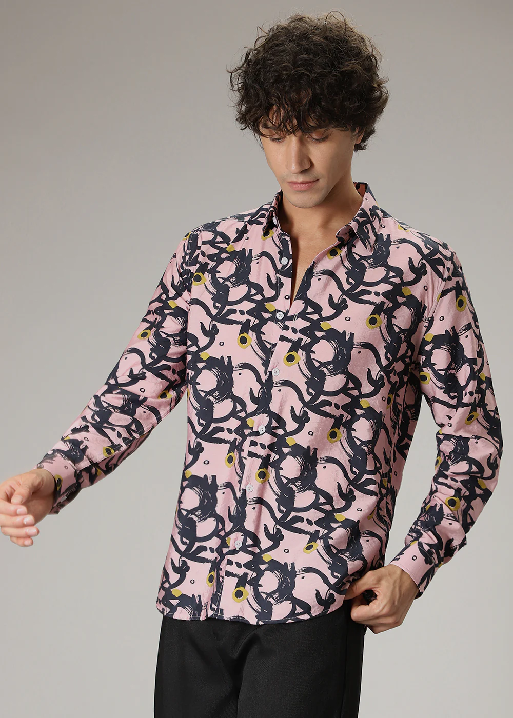 Pink Abstract Print Shirt - Image 5