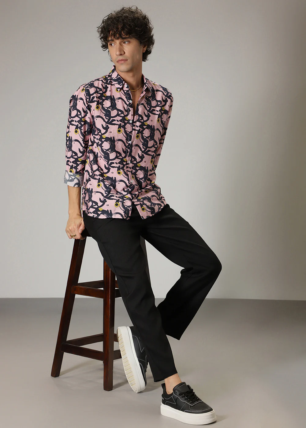 Pink Abstract Print Shirt - Image 6