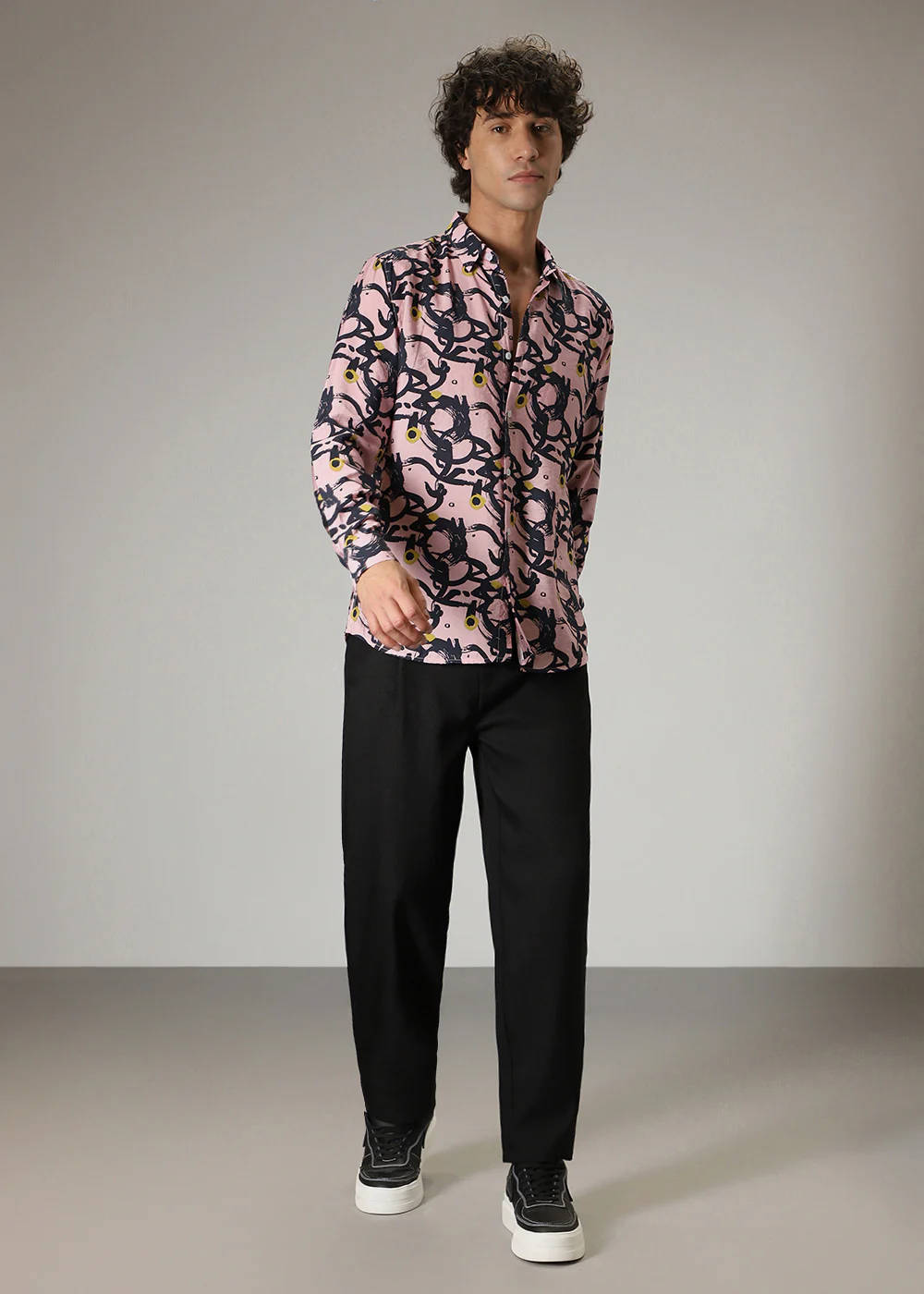 Pink Abstract Print Shirt - Image 7